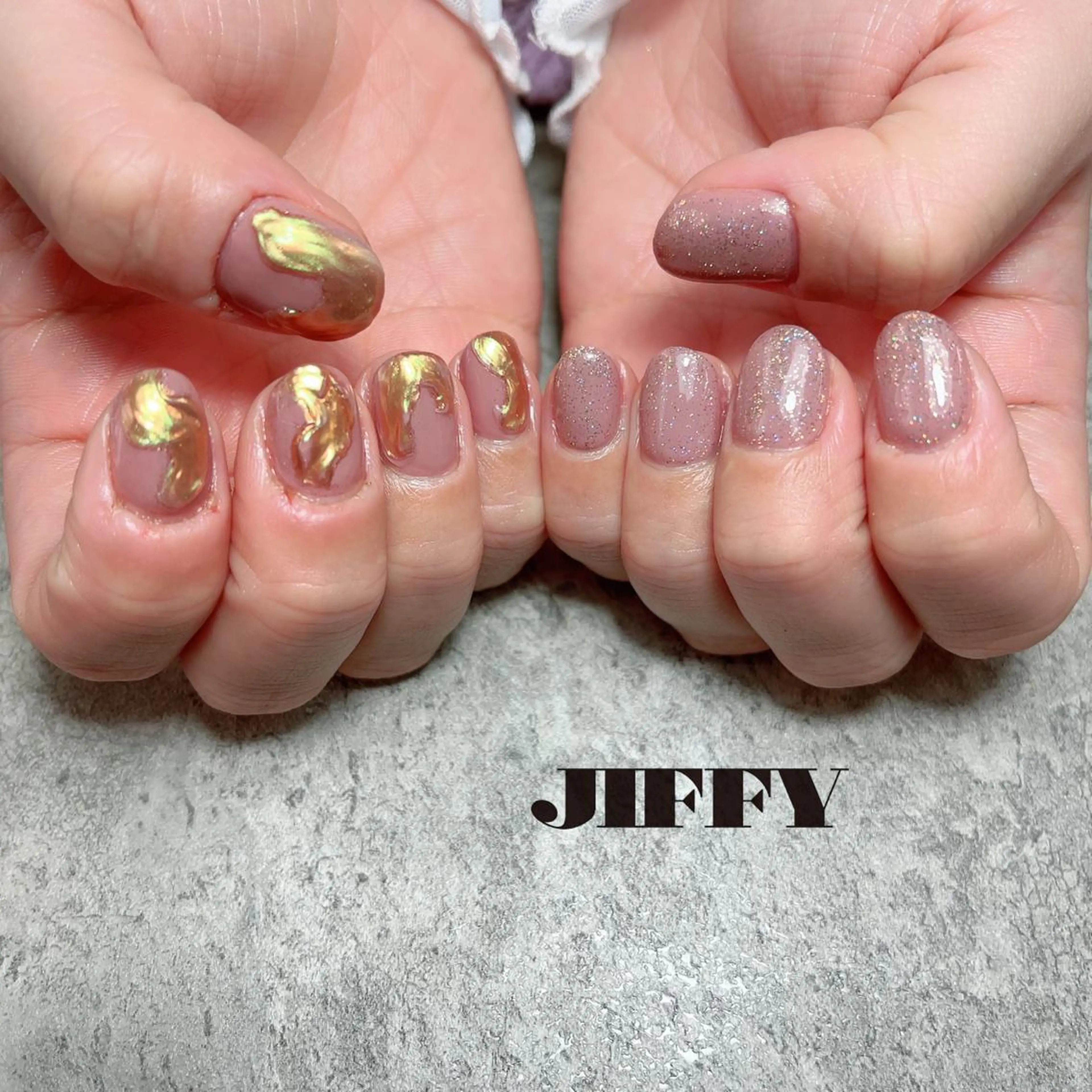 ネイル フラッシュネイル ニュアンスネイル JIFFY nailstudioのネイルデザイン