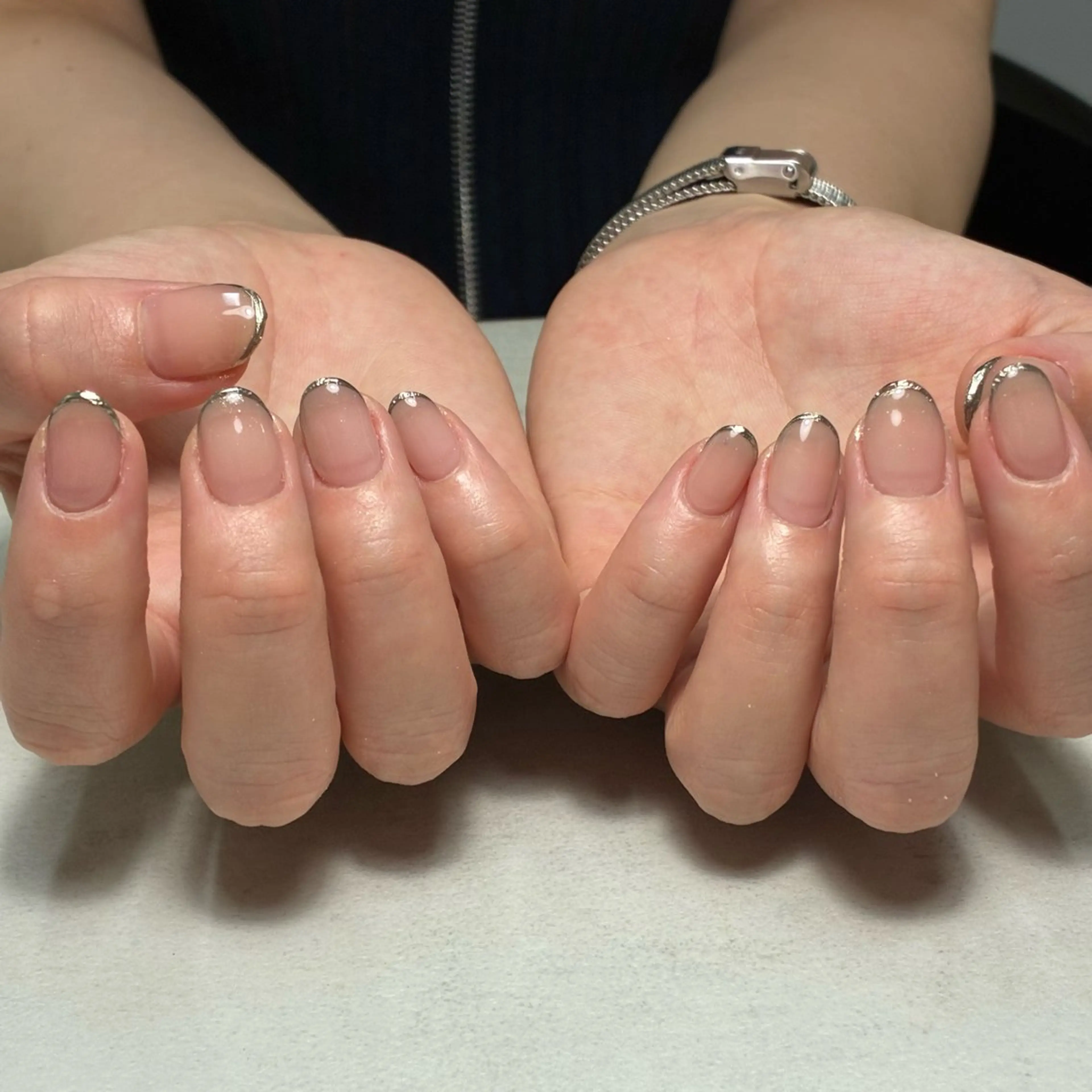 ネイル フレンチネイル ミラーネイル ハンドネイル mumjyu MIKAのネイルデザイン