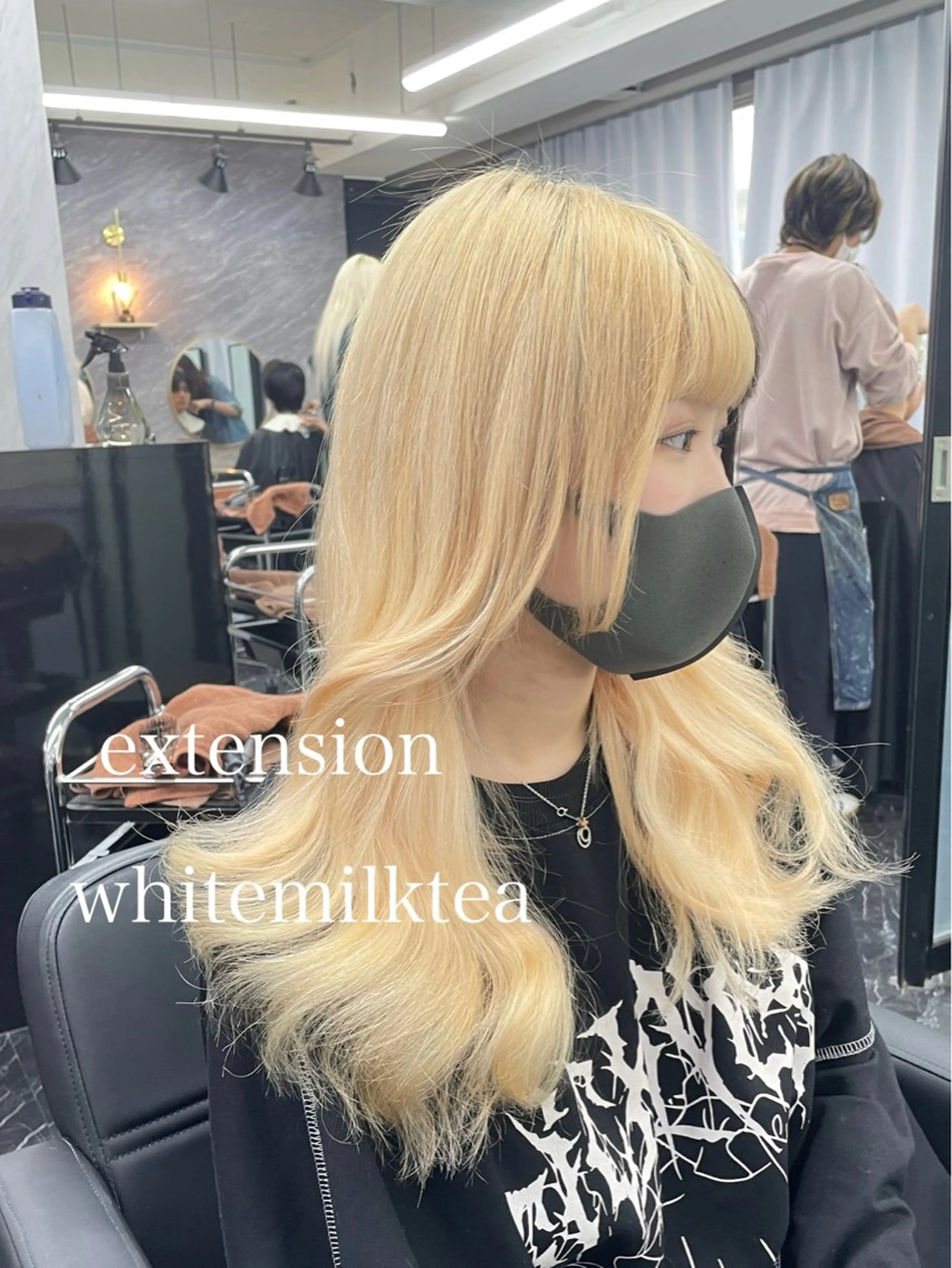 セミロング カラー エクステ エクステ🩵ブリーチ 韓国ヘア🩵KAEのヘアスタイル