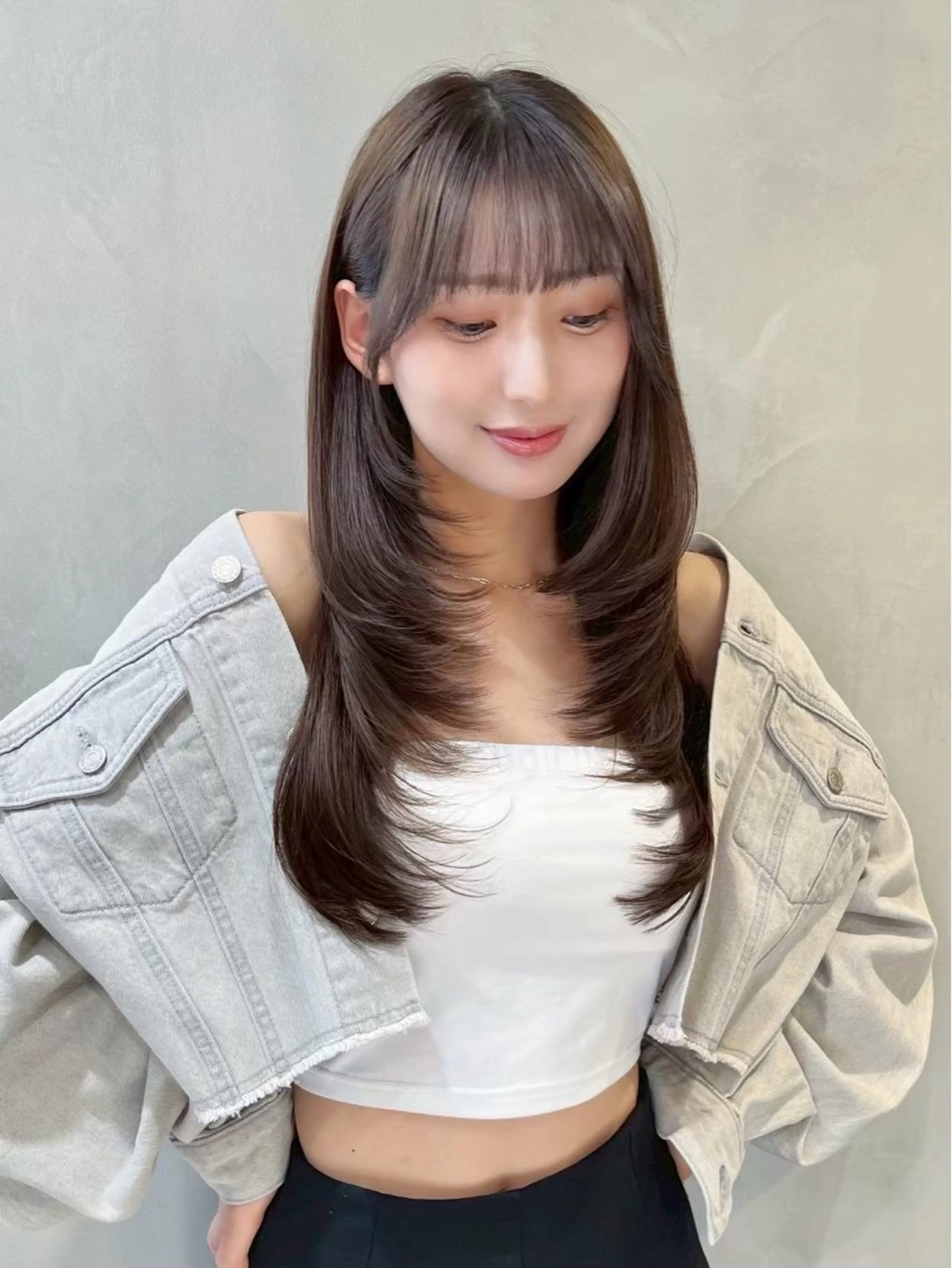 カラー ヘアカラー 透明感カラー🌱‬‪ 結衣のヘアスタイル