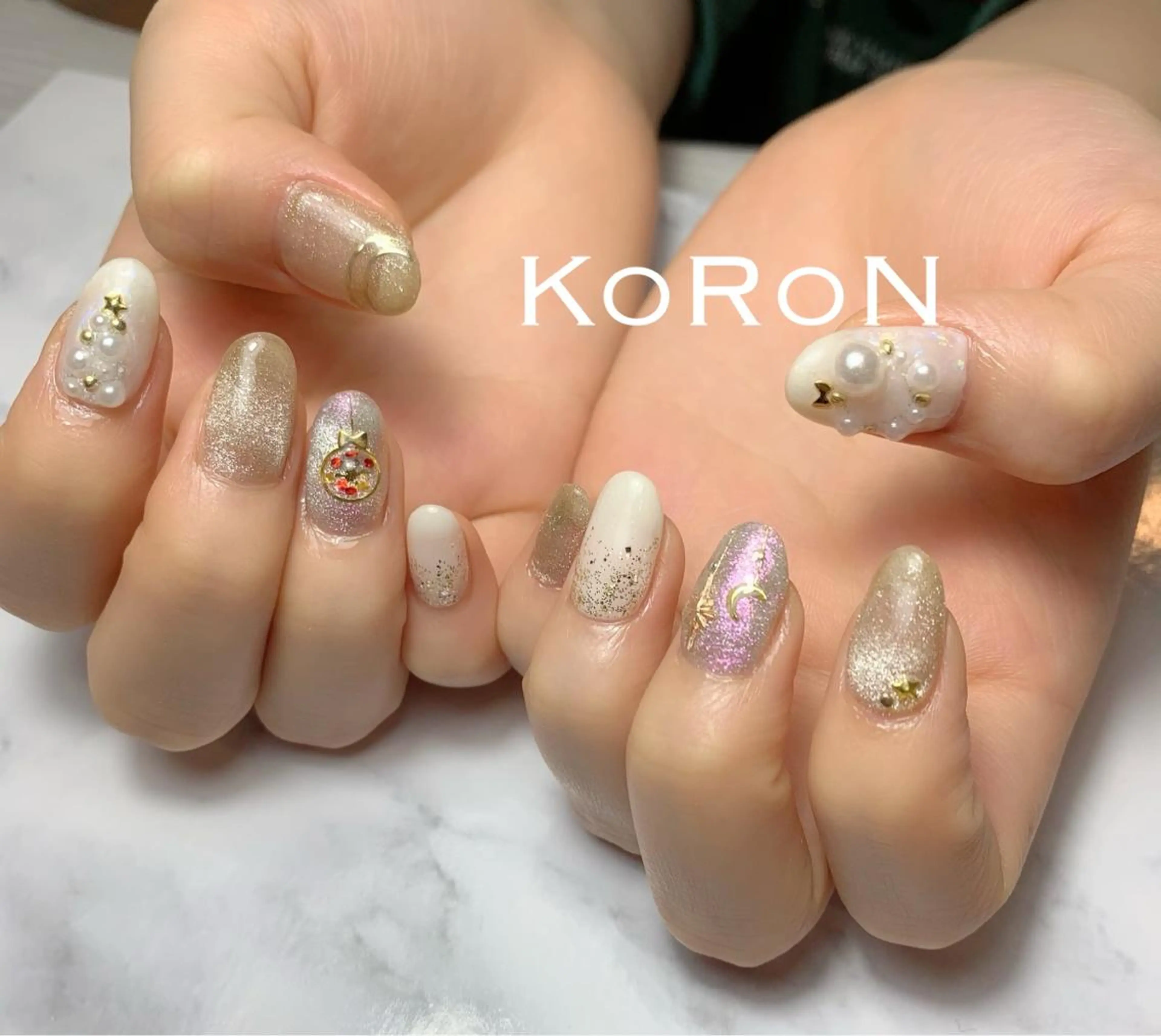 ネイル 冬ネイル クリスマス ハンドネイル 自宅サロン鎌倉 KORONのネイルデザイン