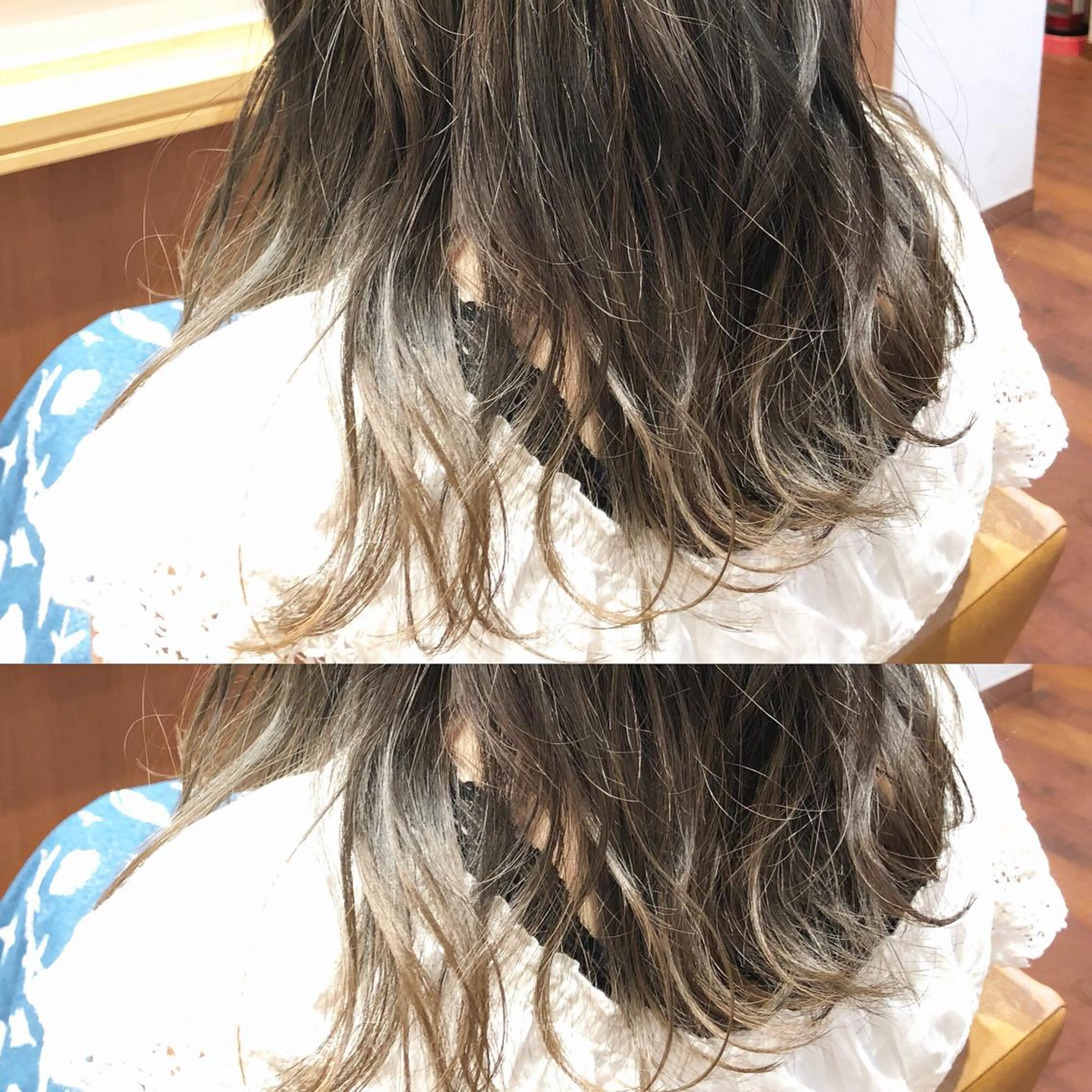 ミディアム カラー アッシュ アッシュグレー オレンジ 【美髪を叶える】中谷 彰宏（アキ)のヘアスタイル