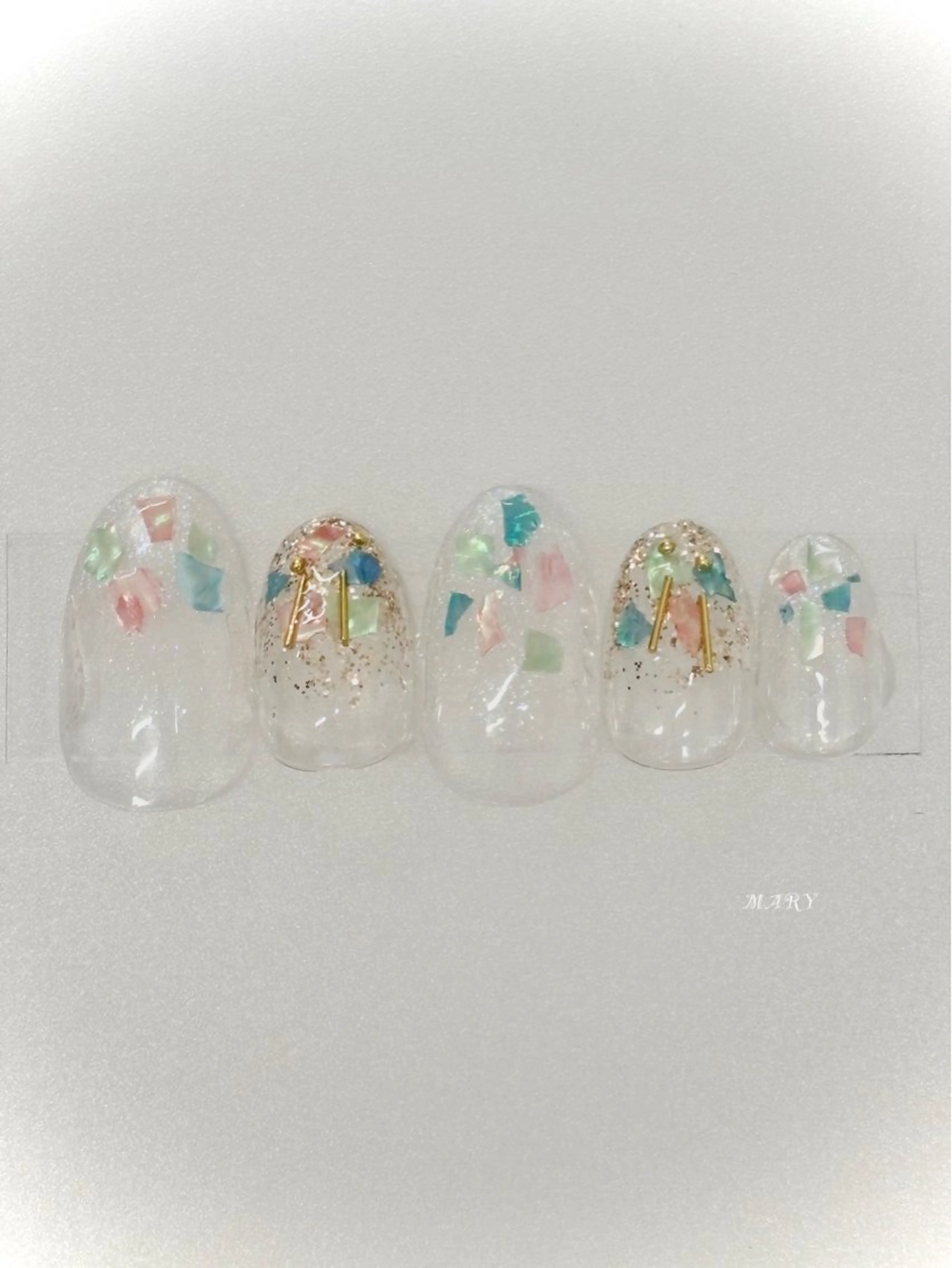 ネイル クリアネイル キラキラネイル ニュアンスネイル ハンドネイル Mary nail所属・Mary nail .narumiのネイルデザイン