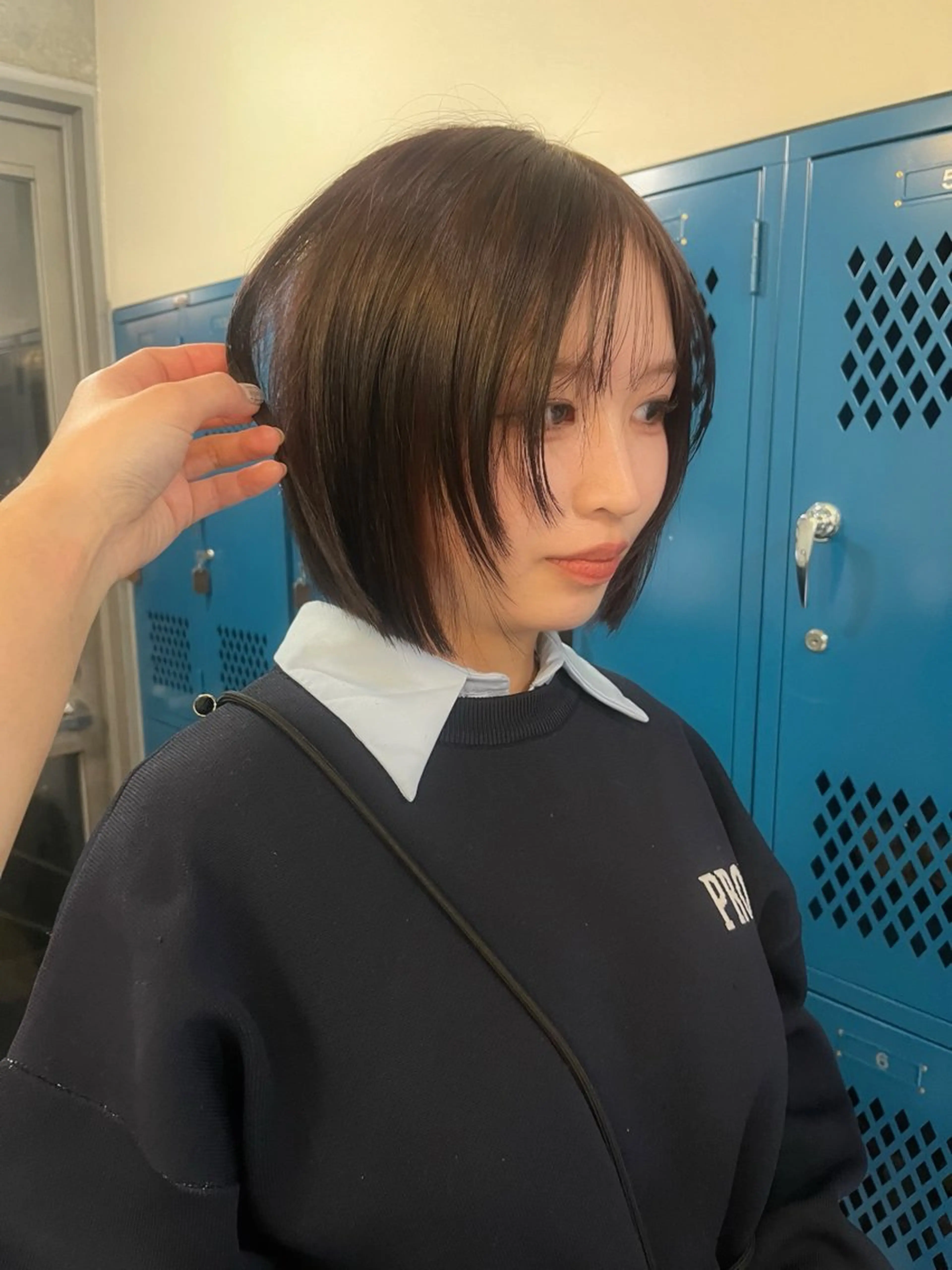 ショート ボブ 顔周りカット レイヤーカット 韓国ボブ/ハッシュ カットKIRAのヘアスタイル