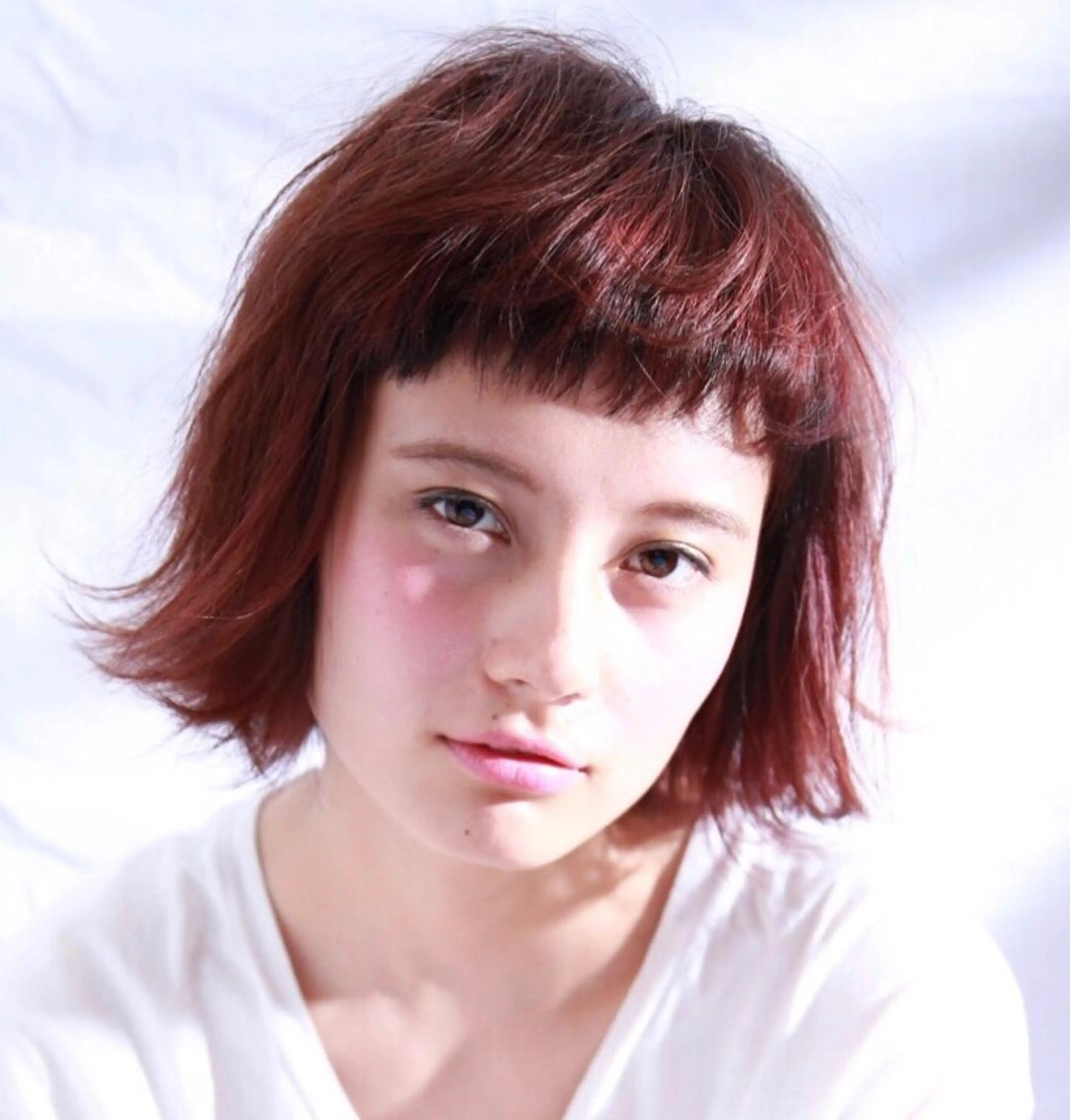 ショート カラー ボブ 外ハネヘア 北脇 健治のヘアスタイル