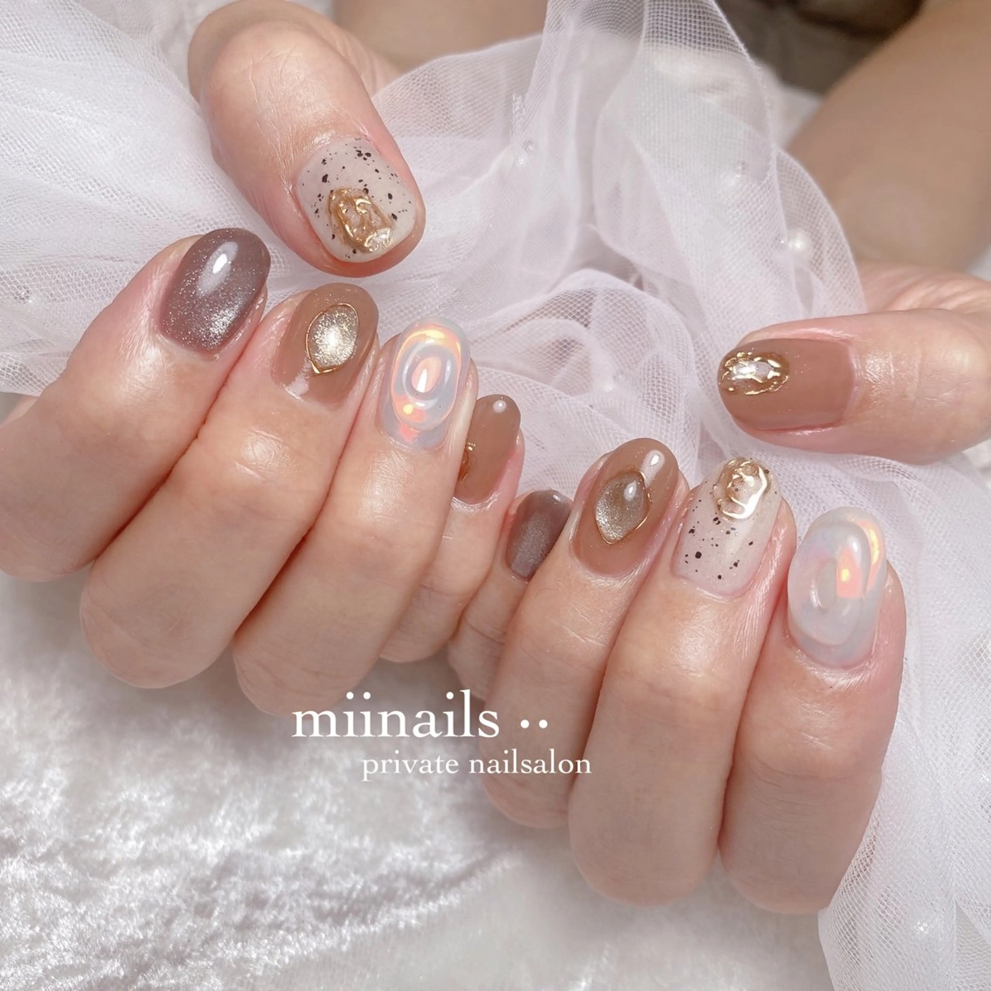 ネイル フレンチネイル 韓国ネイル ワンホンネイル ハンドネイル nailsalon miinailsのネイルデザイン