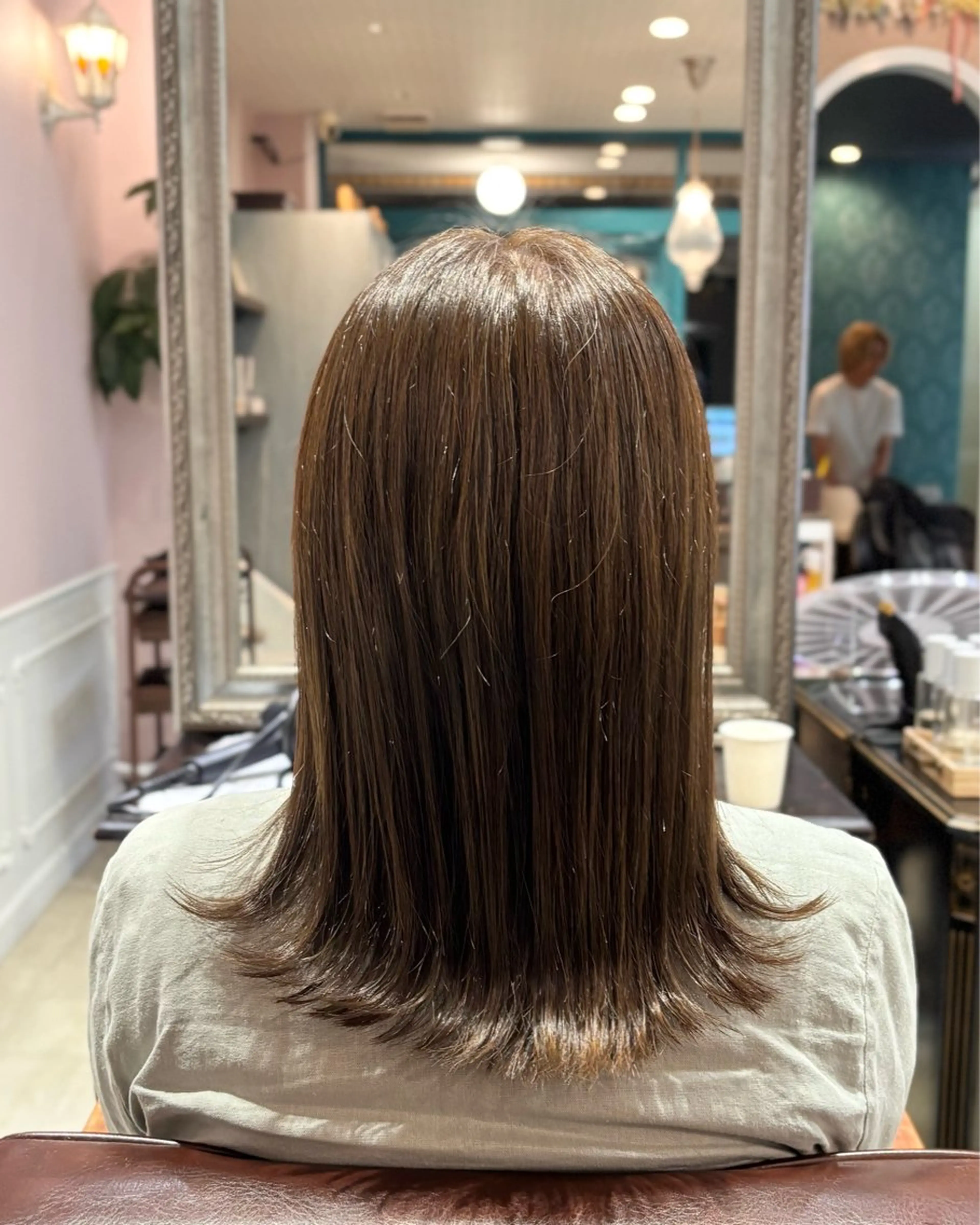 ミディアム カラー ヘアカラー 🌱なゆみ🌱透明感 /ナチュラル/高宮のヘアスタイル