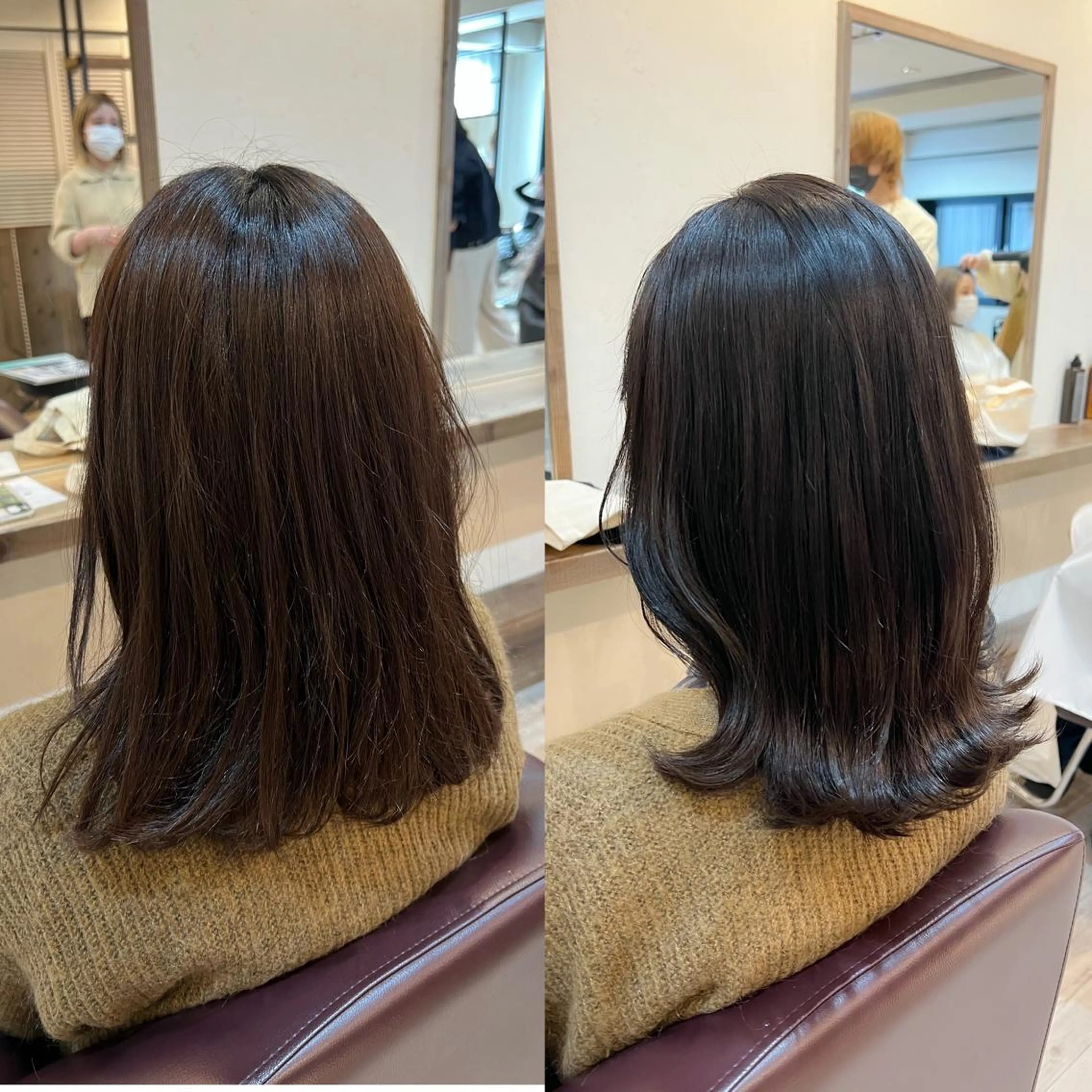 セミロング カラー アッシュ アッシュグレー アッシュグレージュ グレージュ ヘアカラー トリートメント 工藤 梨花のヘアスタイル