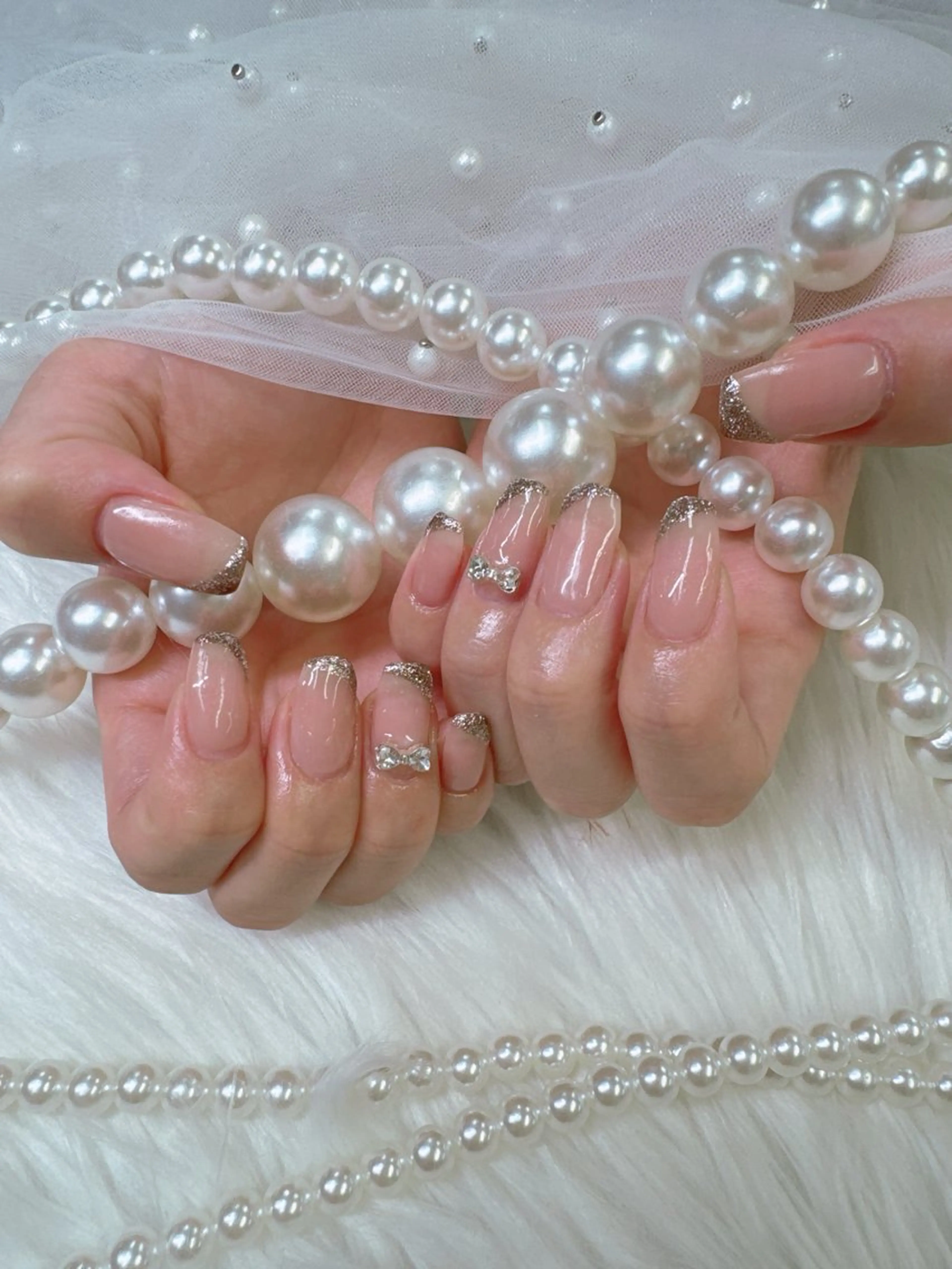 ネイル アートネイル べっ甲ネイル ボルドー チークネイル フレンチネイル ハンドネイル Queeens nailのネイルデザイン