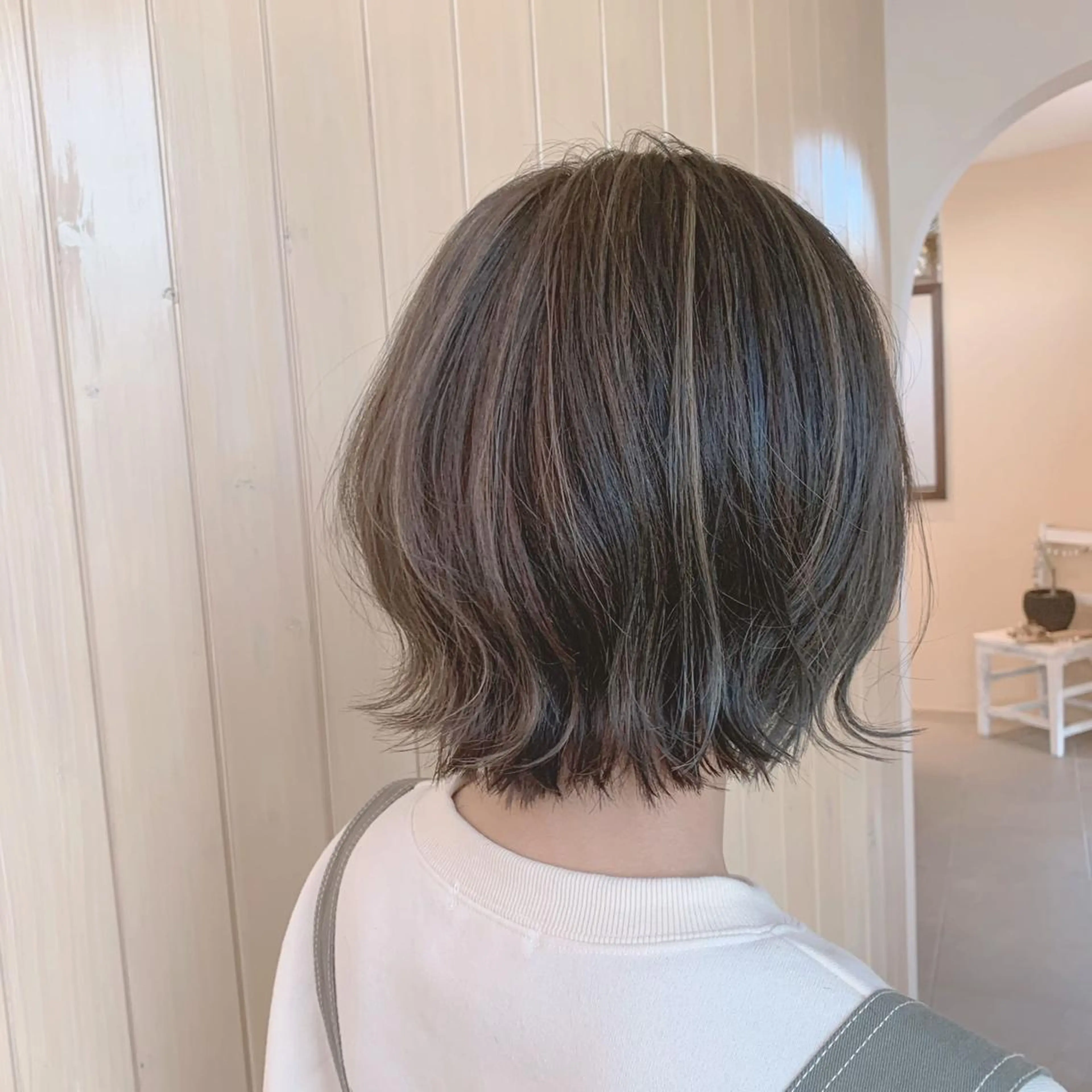 ミディアム カラー ハイライトカラー ハイライト 綿貫 美雪のヘアスタイル