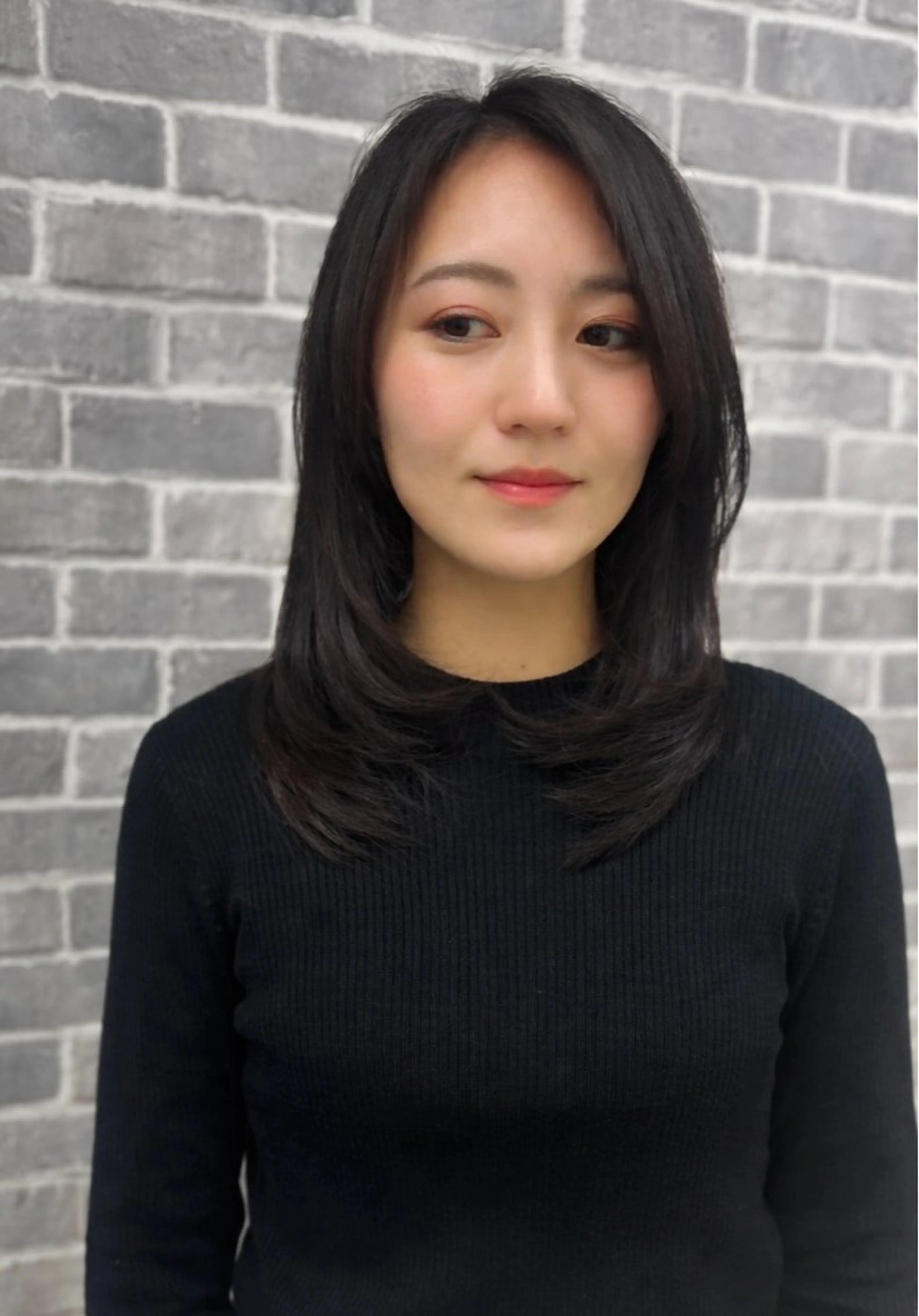 セミロング レイヤーカット カット トリートメント Noyヨシモト ヒロトのヘアスタイル