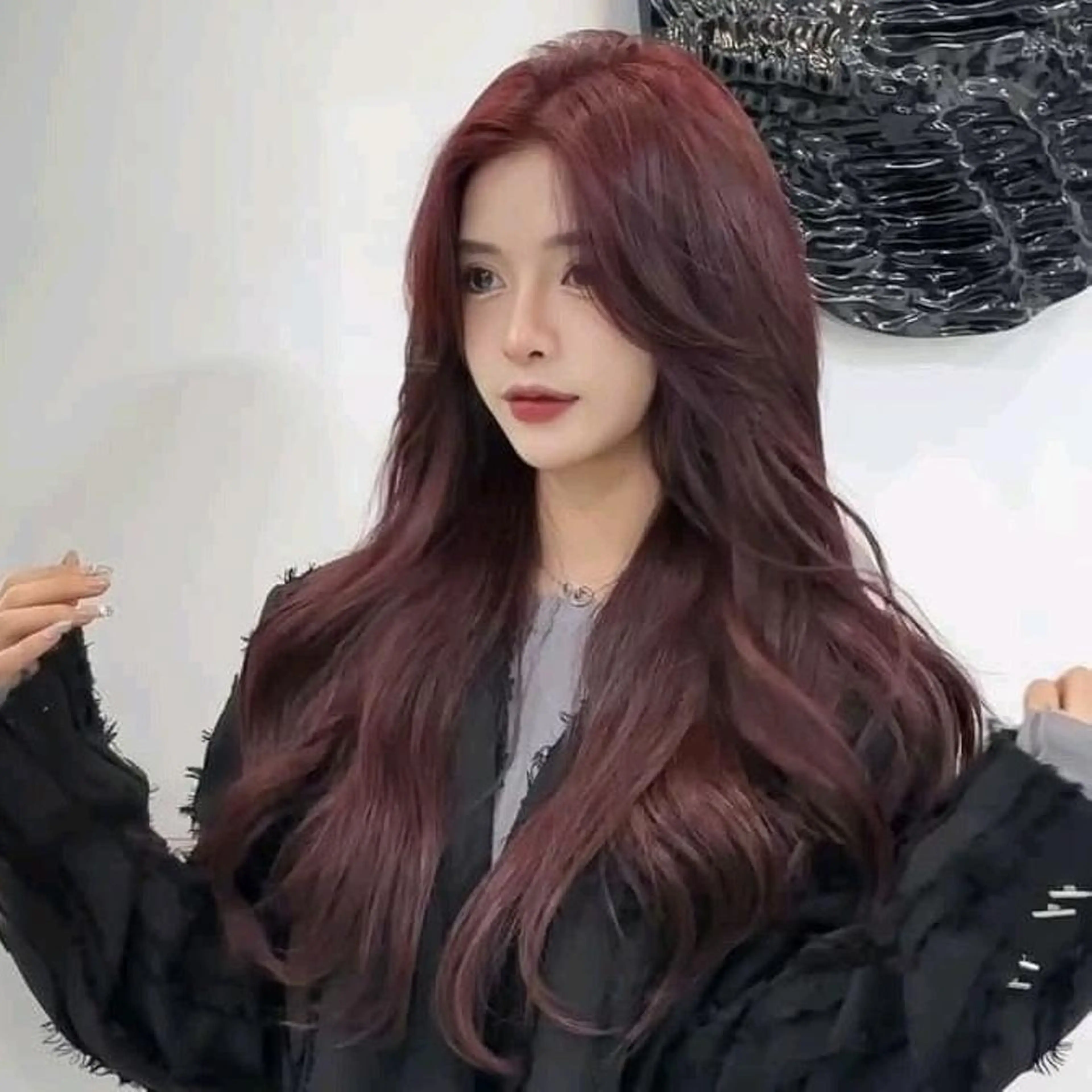 ロング カラー カット 韓国ベージュ🏹 YUTOのヘアスタイル