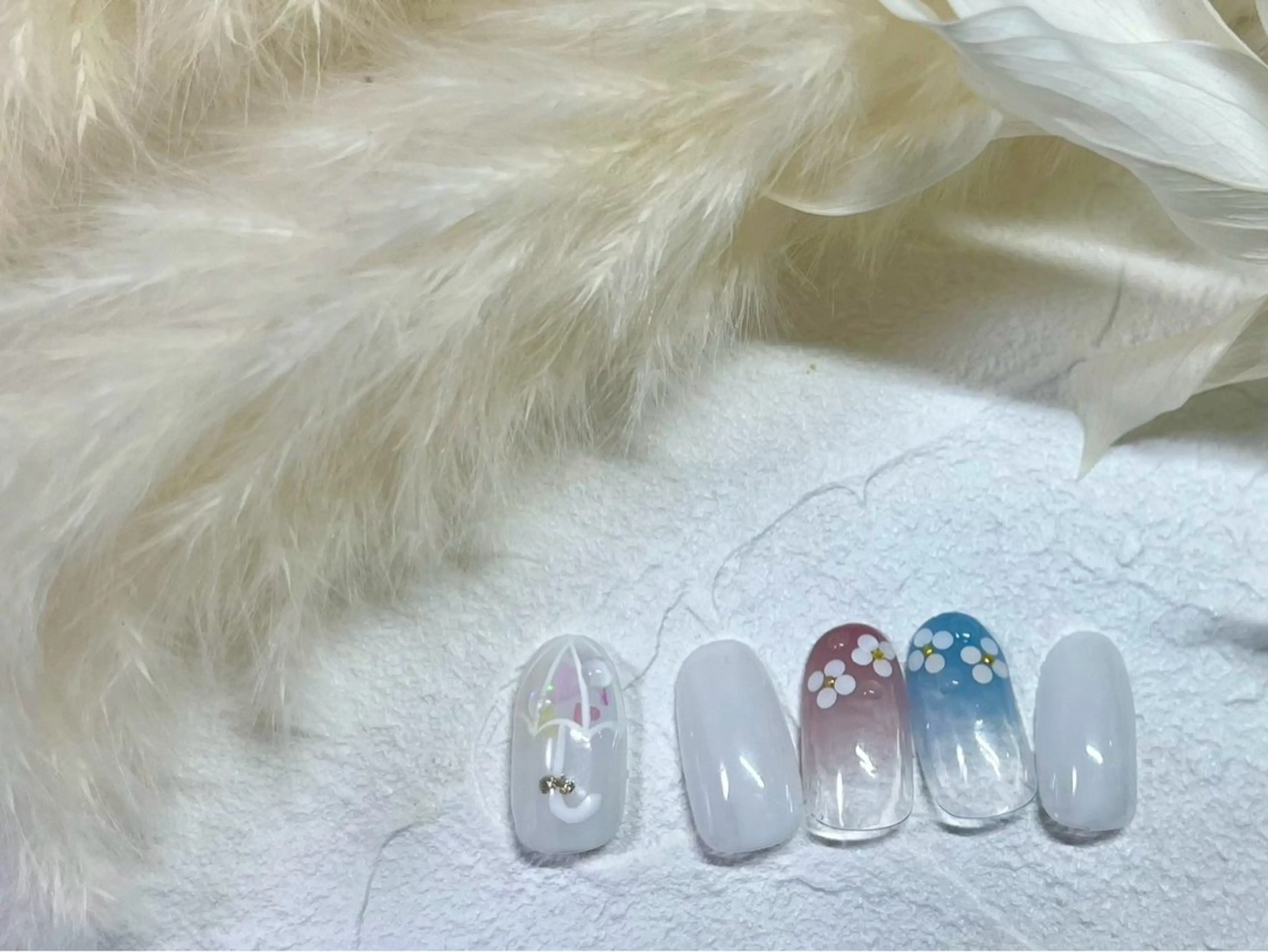 ネイル オーロラネイル フットネイル フレンチネイル ジェルネイル マグネットネイル ハンドネイル kiki nail たまプラーザのネイルデザイン