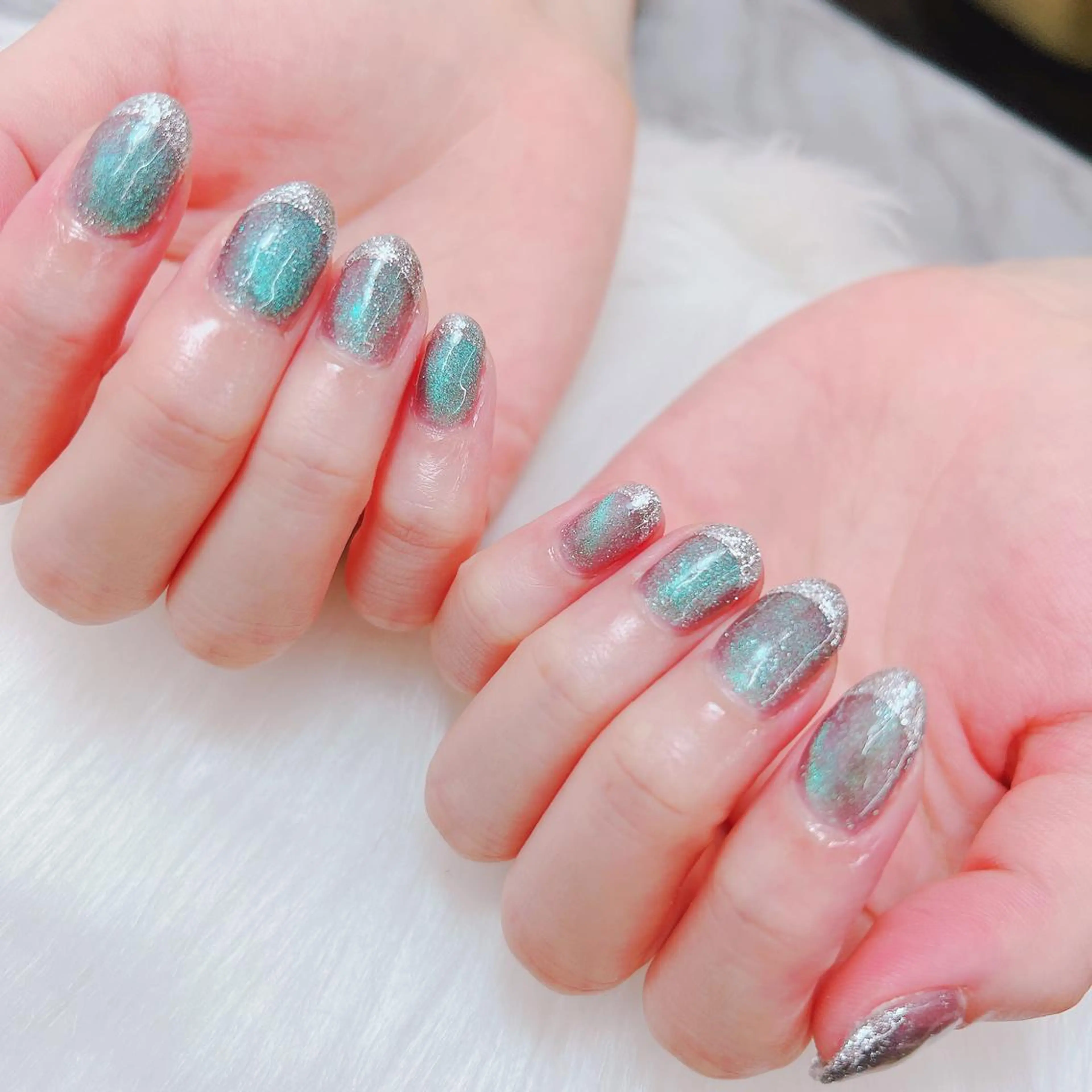 ネイル フレンチネイル ラメ(グリッター) ハンドネイル Minion所属・北浦和minion YUKIのマツエク・マツパデザイン