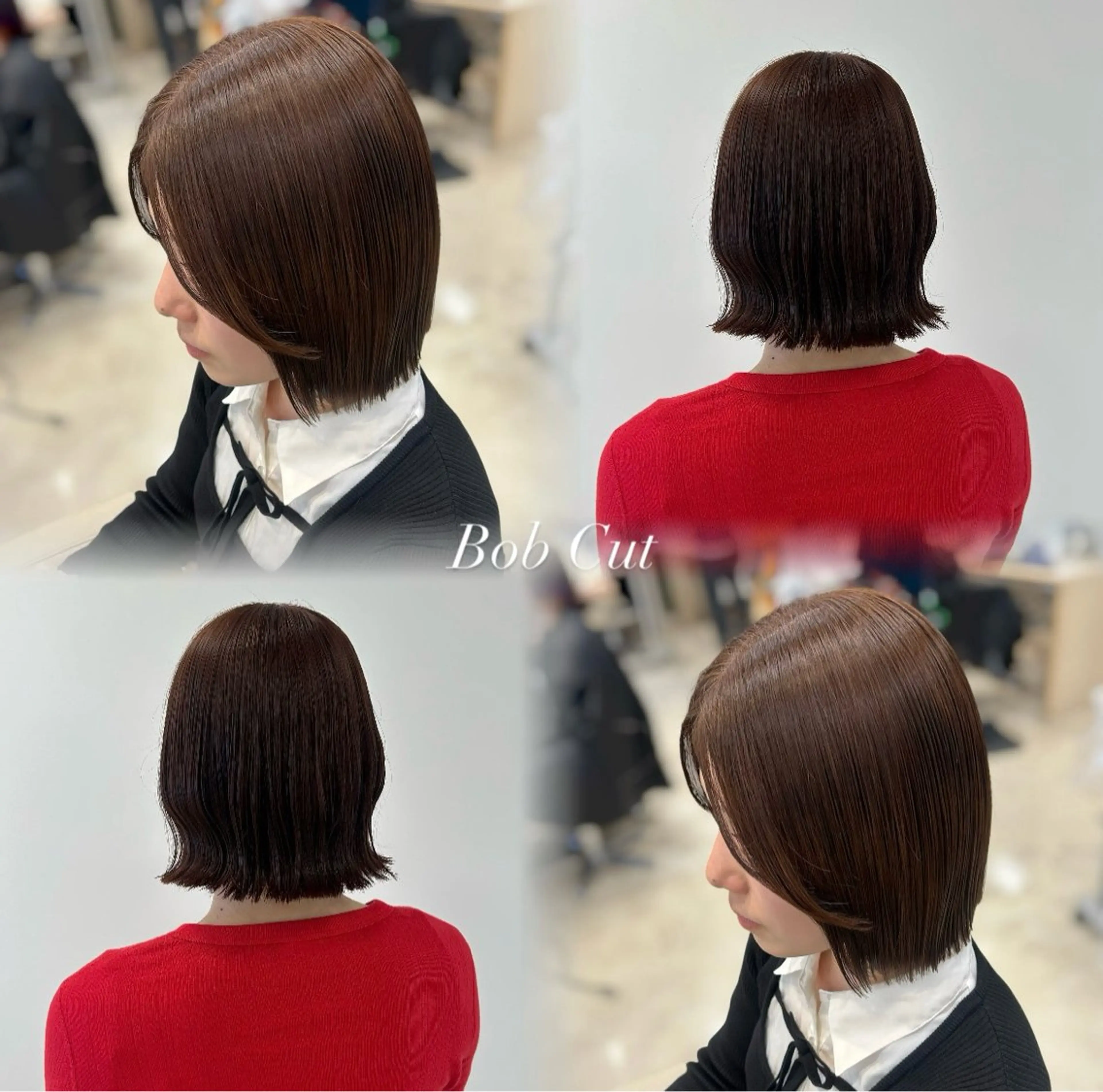 ミディアム ヘアアレンジ ボブ カット トリートメント ヘアセット ベージュ/つや髪/ レイヤー／ゆいなのヘアスタイル