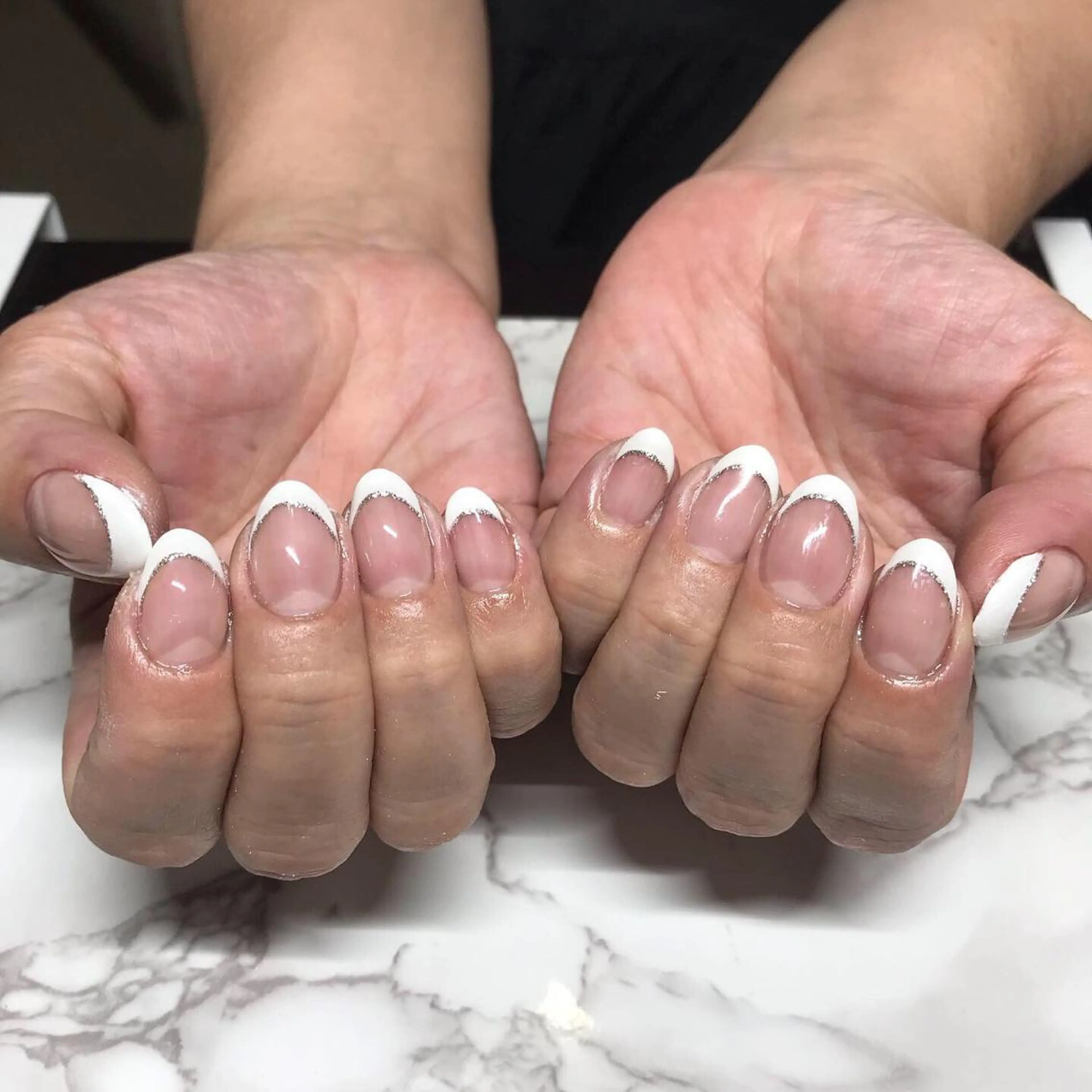 ネイル フレンチネイル ラメ(グリッター) アスピーネイル asukaのネイルデザイン