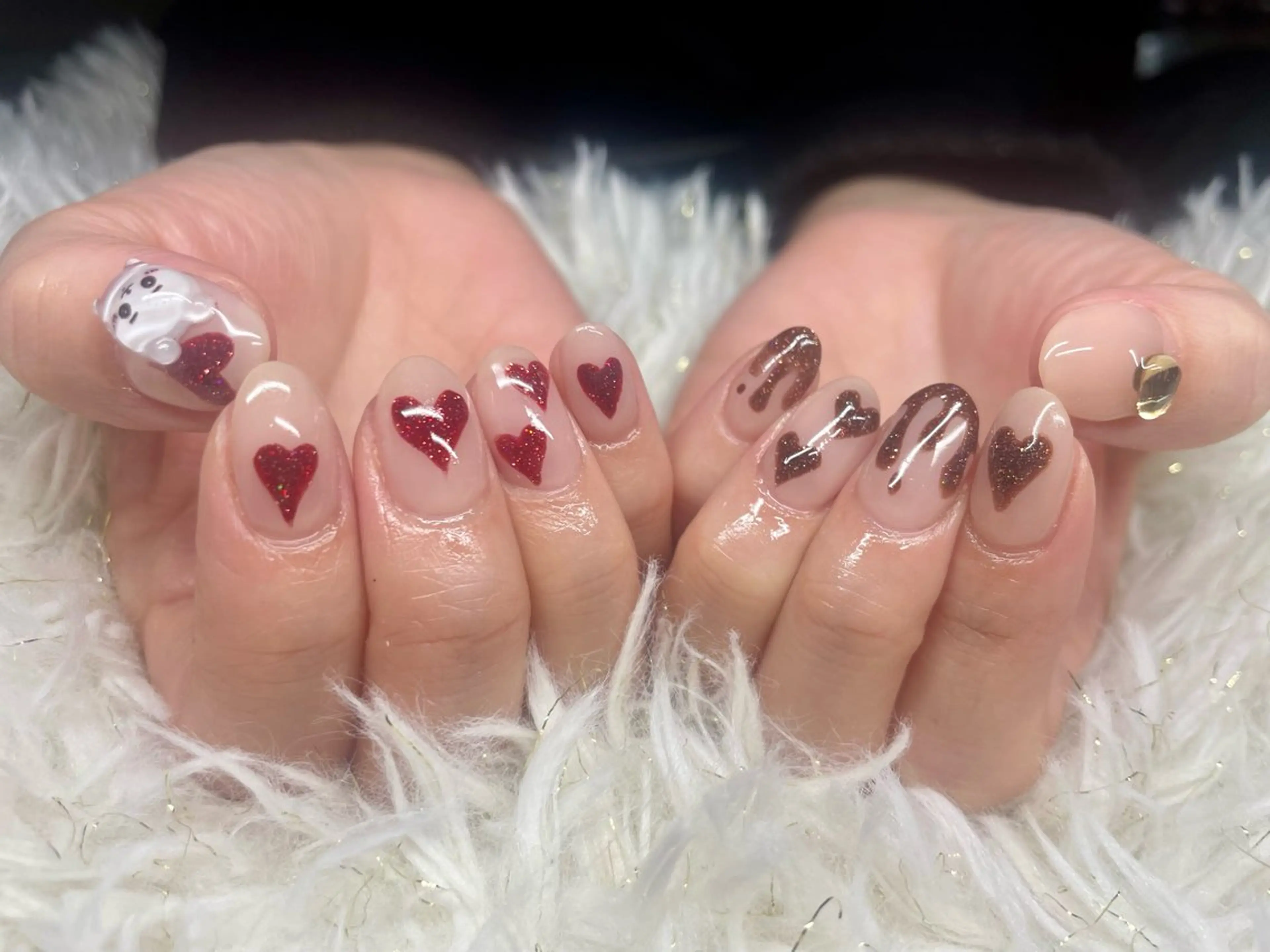 ネイル バレンタイン 前田 凜のネイルデザイン