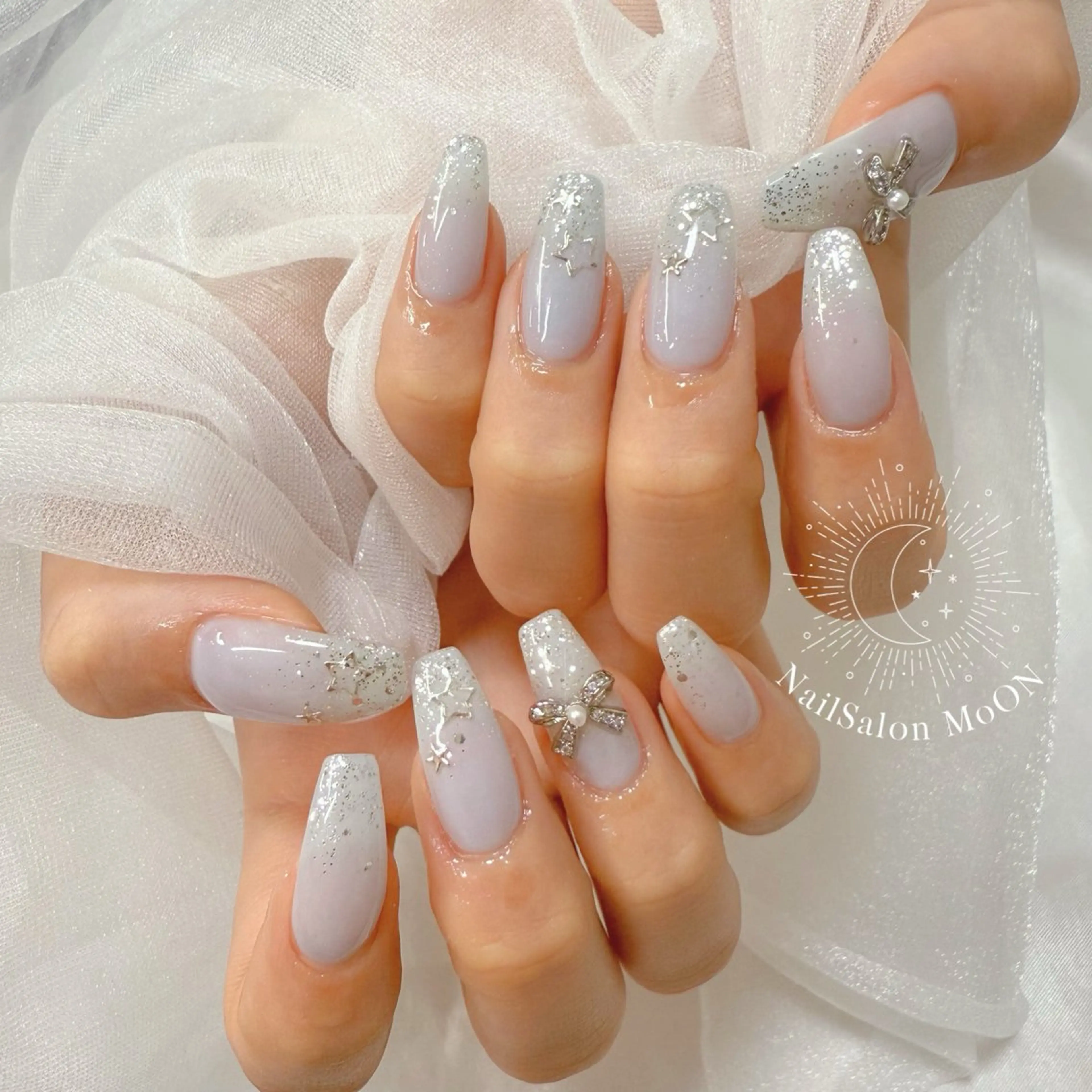 ネイル ラメ(グリッター) ハンドネイル ハンドケア MoON...❤︎ MeGuのネイルデザイン