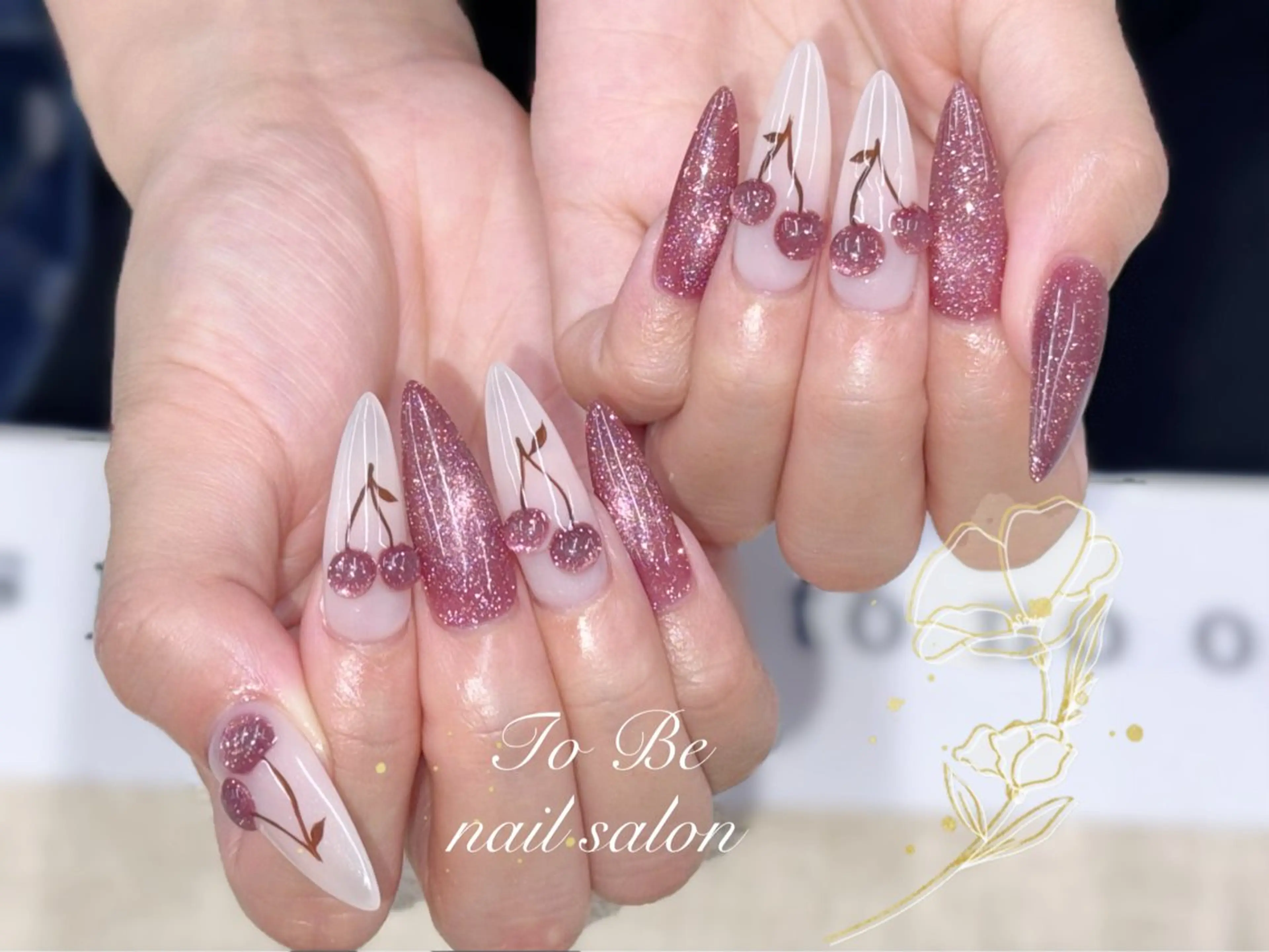 ロング ハンドネイル Nail Salon To Be珈月のネイルデザイン