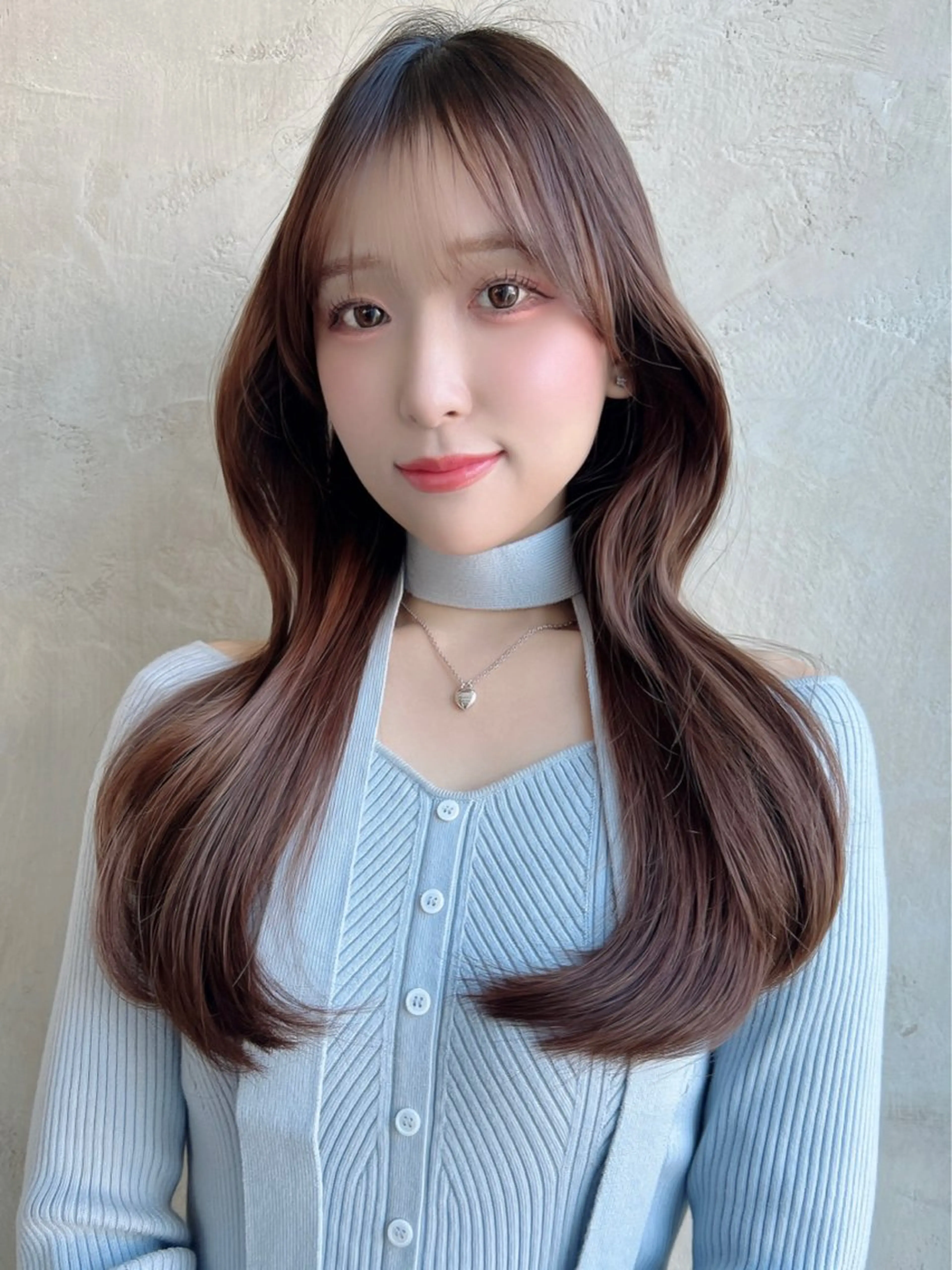 ロング カラー パーマ カット ヘアカラー トリートメント 新宿✨顔周りカット 韓国ヘア/坂本亜裟海のヘアスタイル