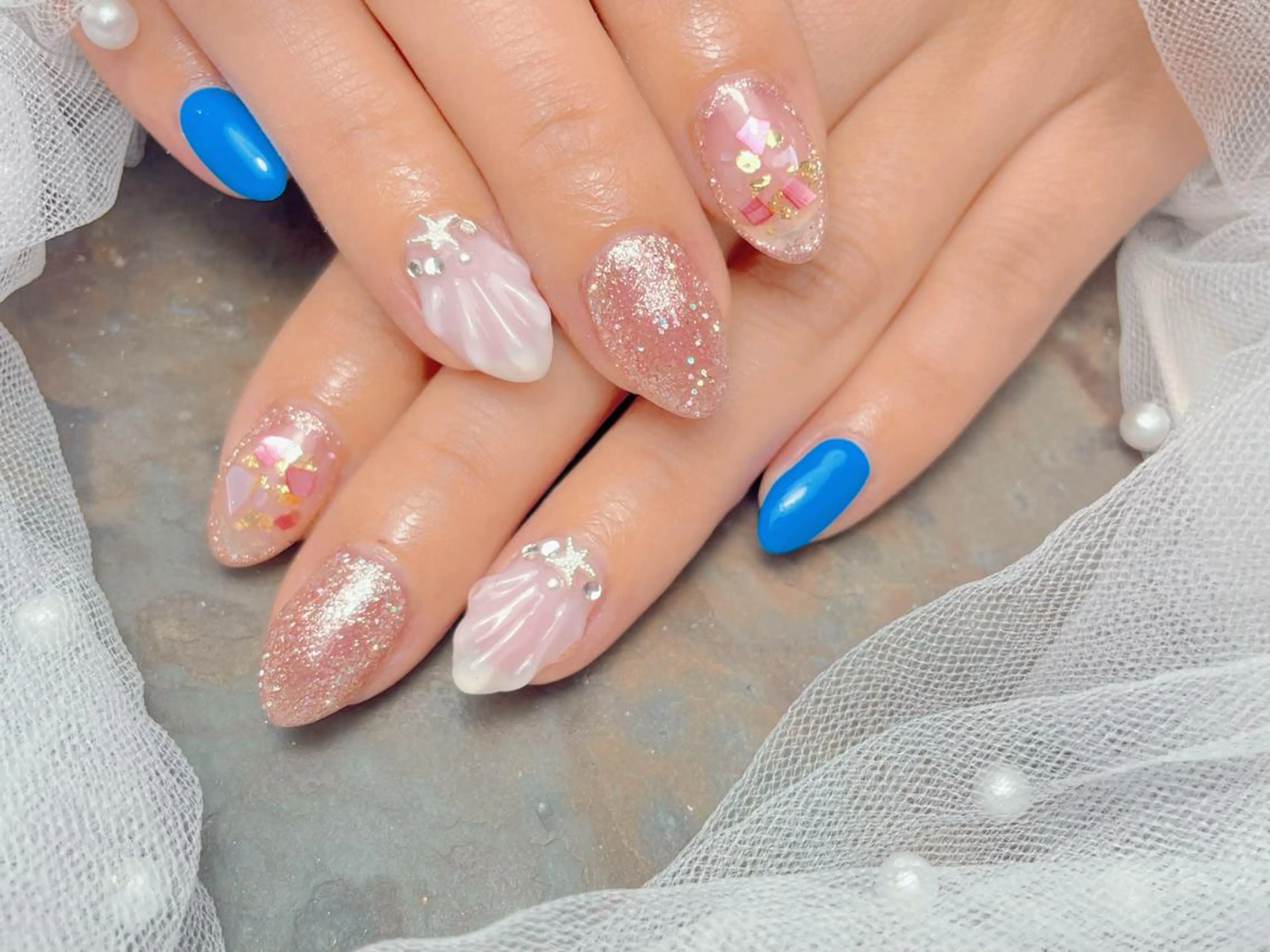 ネイル ハンドネイル マジック ミラーのネイルデザイン