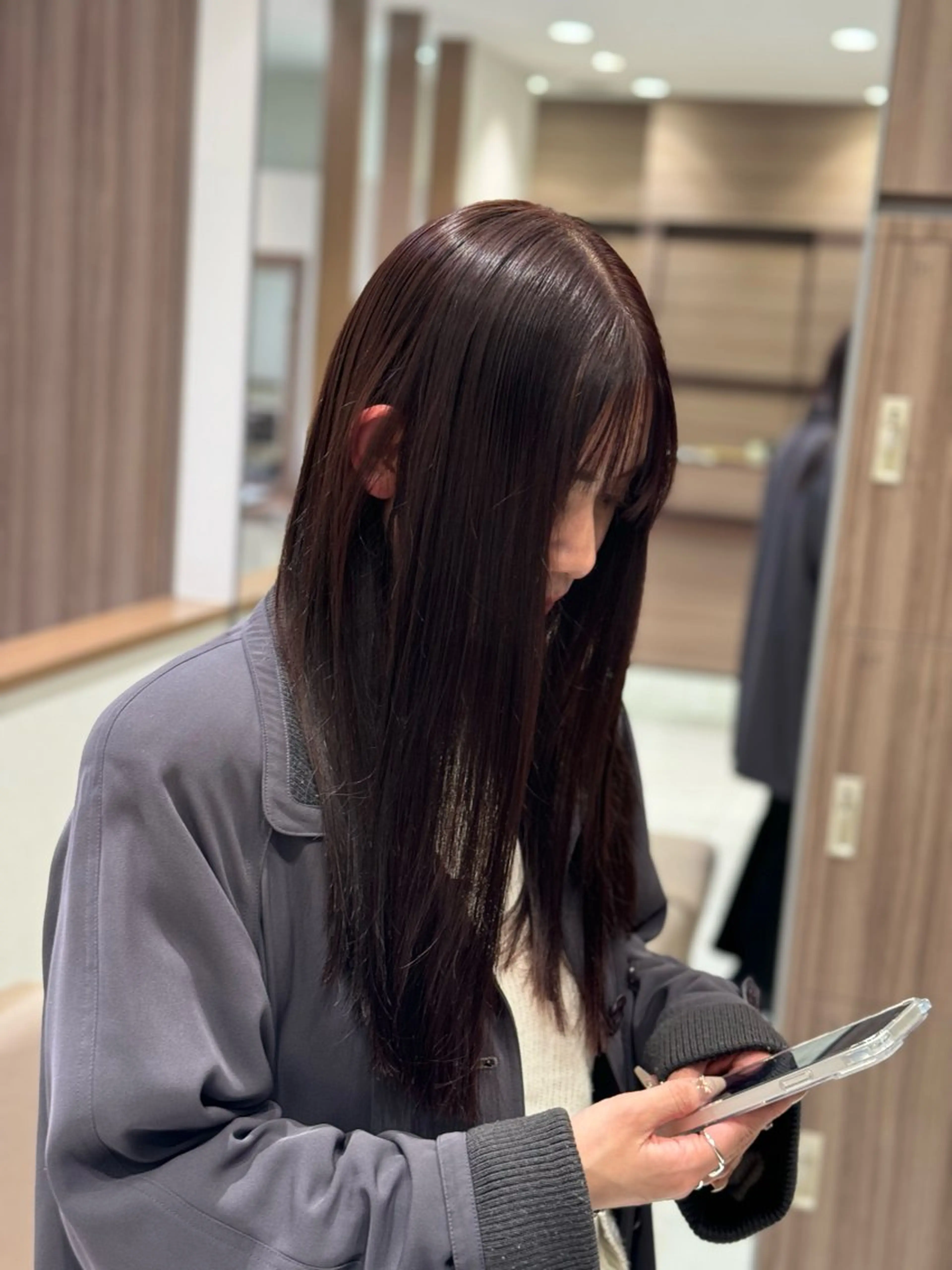 ロング カラー ブラウンカラー ピンクカラー ピンクブラウン カット ヘアカラー 🕯コバ/レイヤー/ 美髪縮毛🕯のヘアスタイル