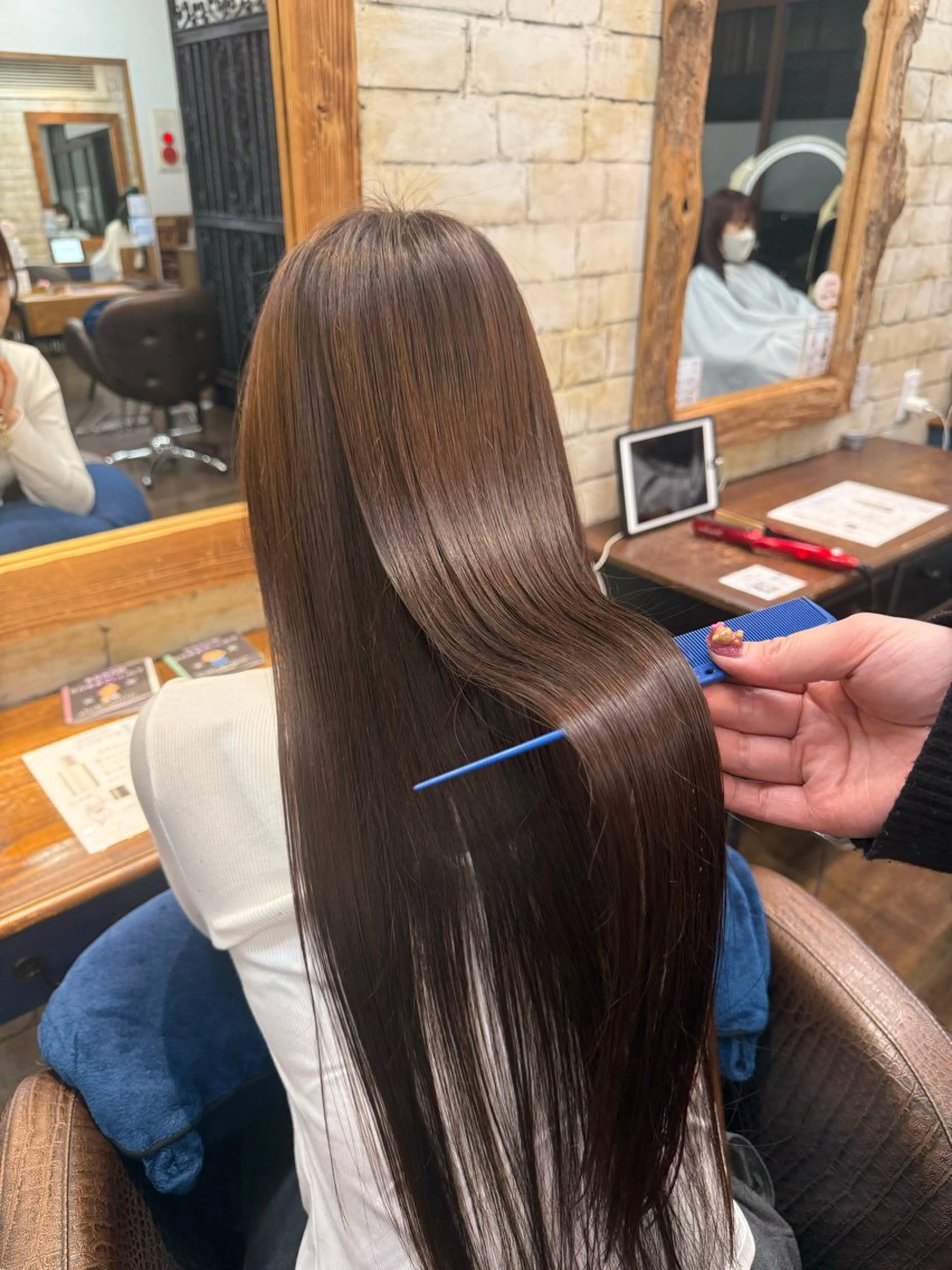 ロング 縮毛矯正 ティセラ💖 カットモデル募集中のヘアスタイル