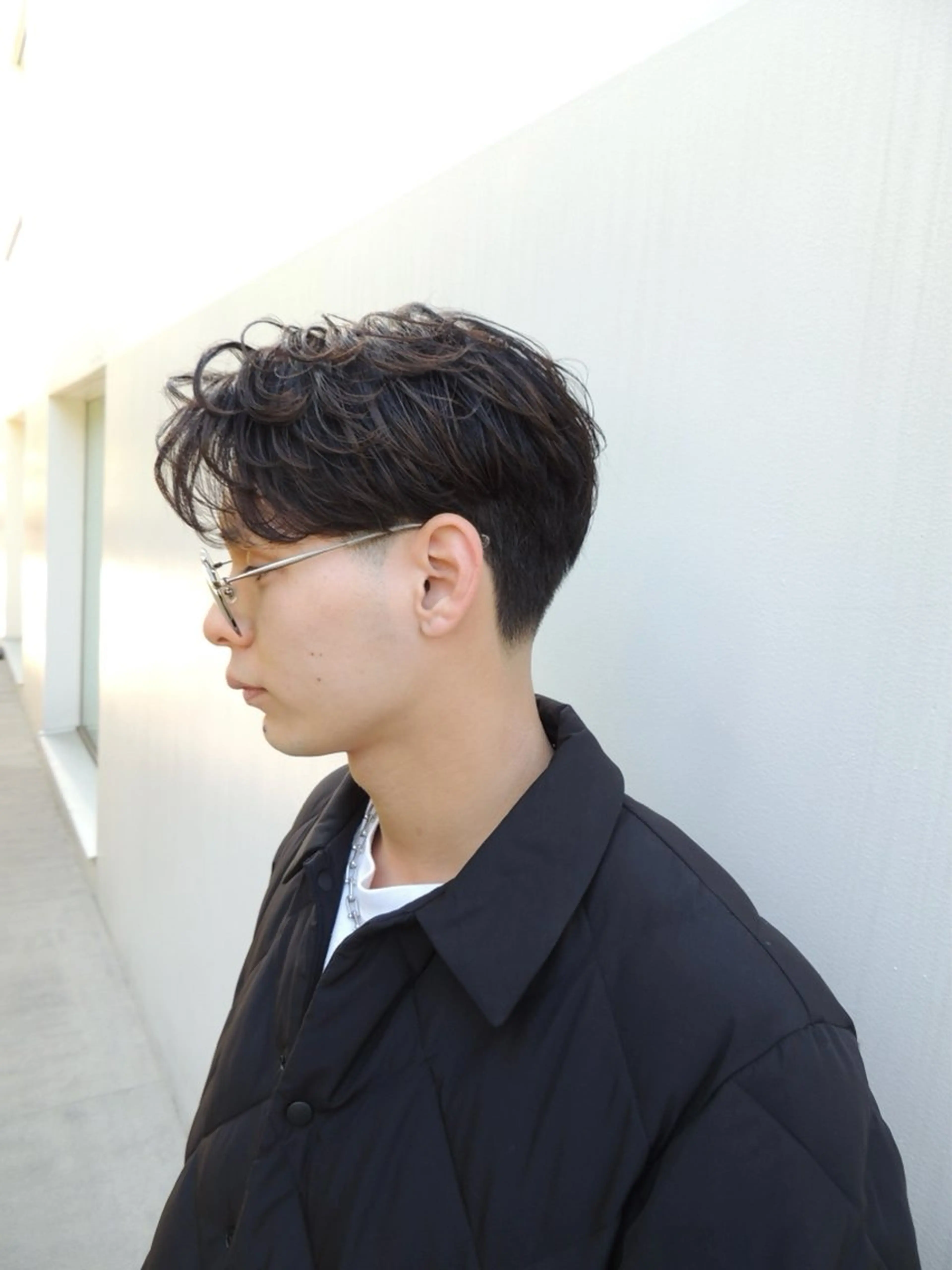 ショート パーマ メンズ ⚡メンズパーマフ ェードカットTomyのヘアスタイル