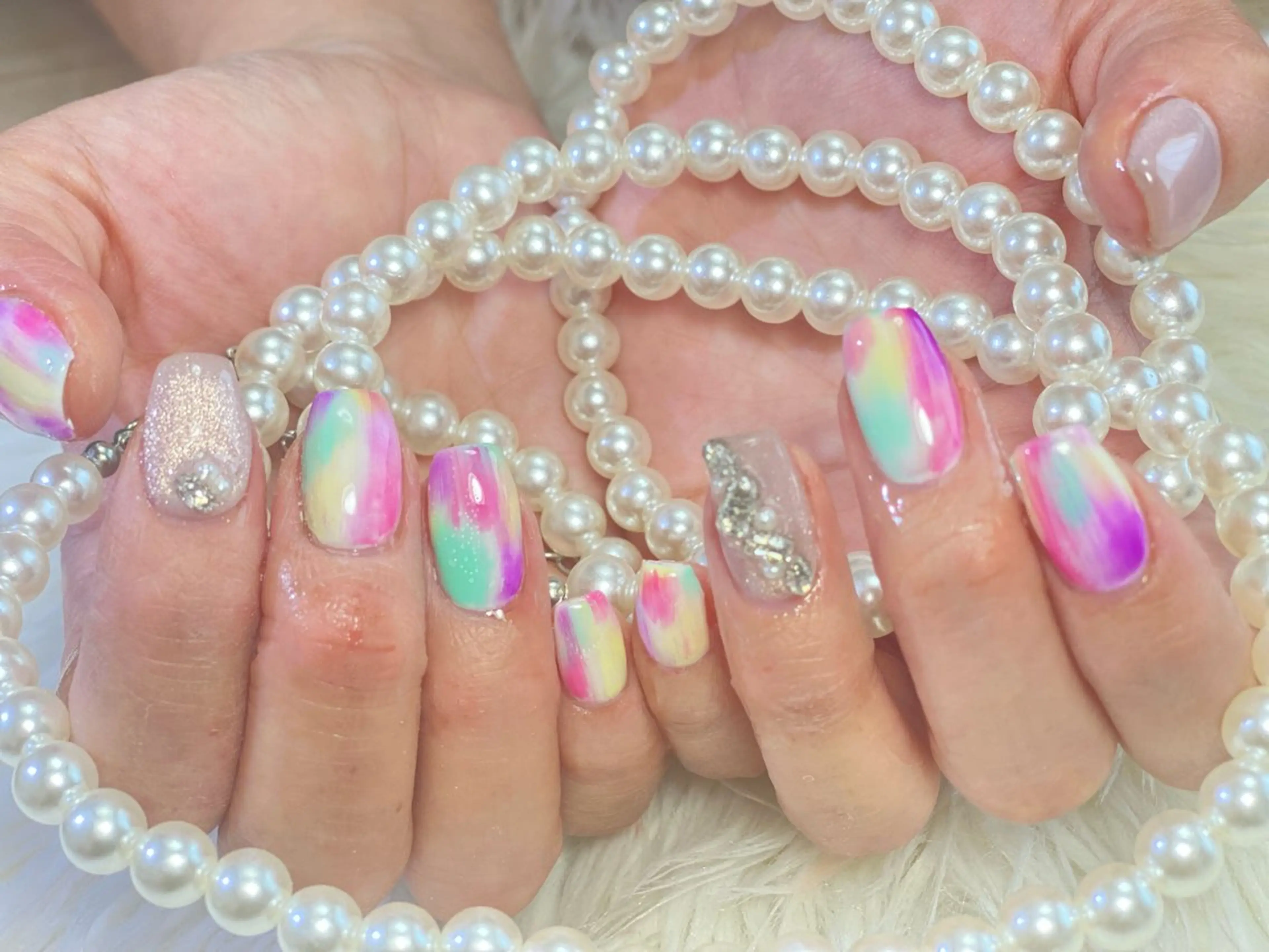 ネイル ショートネイル スクエアネイル 夏ネイル Esthetic Will所属・will 有希のネイルデザイン