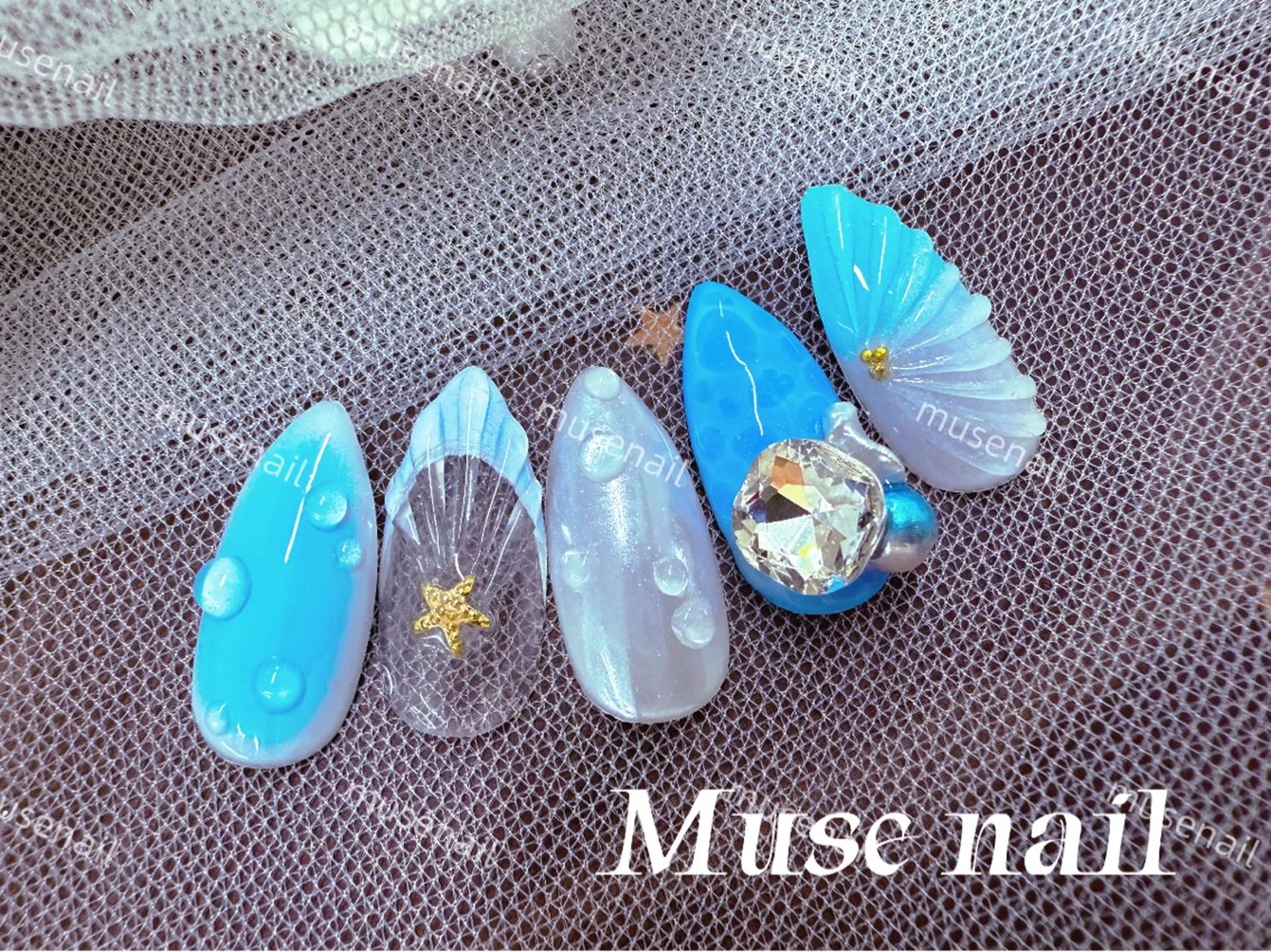 ネイル フットネイル ジェルネイル 韓国ネイル マグネットネイル ミラーネイル muse nailのネイルデザイン