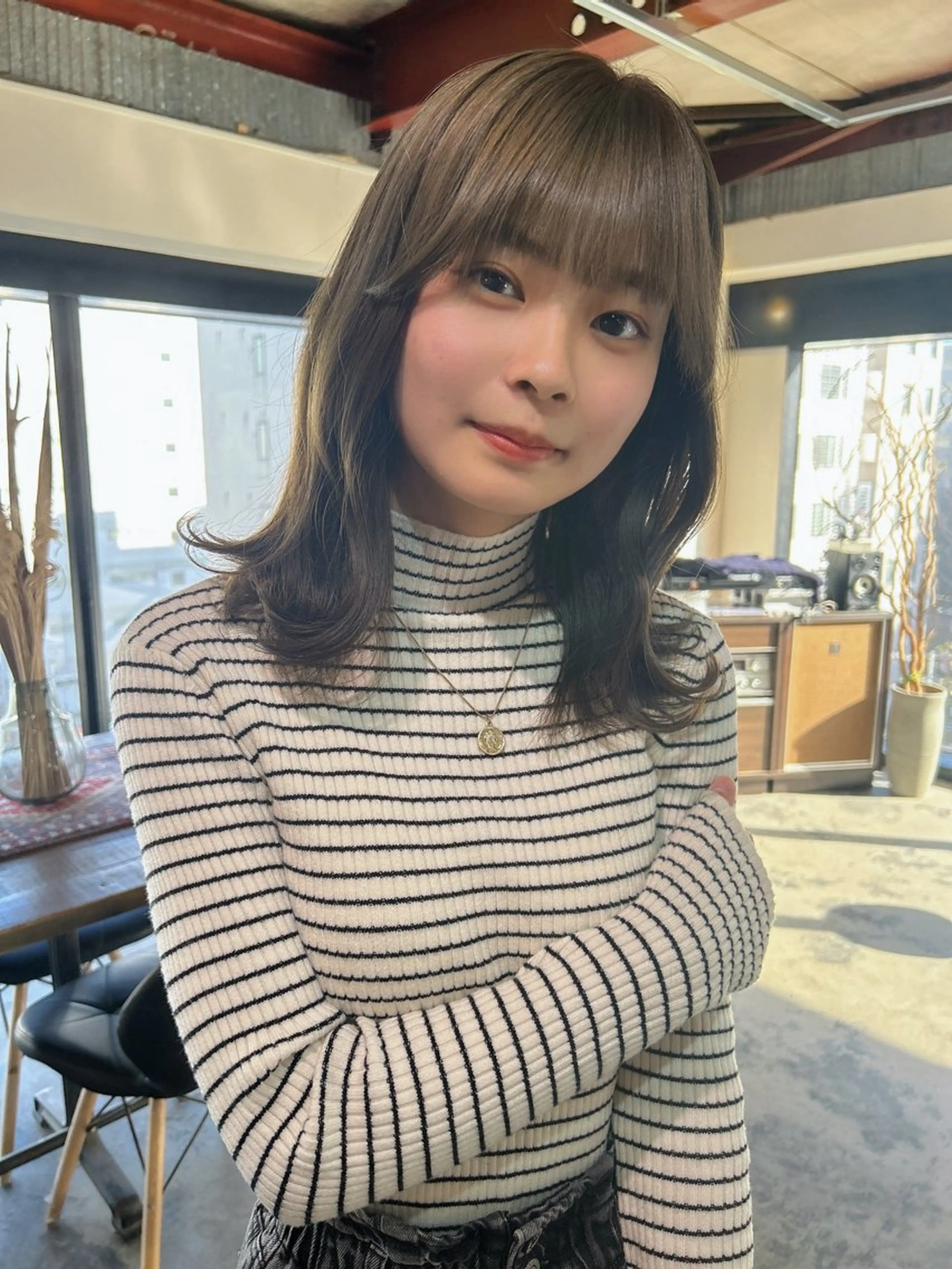 ミディアム カラー ヘアカラー トリートメント ダブルカラー/ 艶髪/SHISEIのヘアスタイル