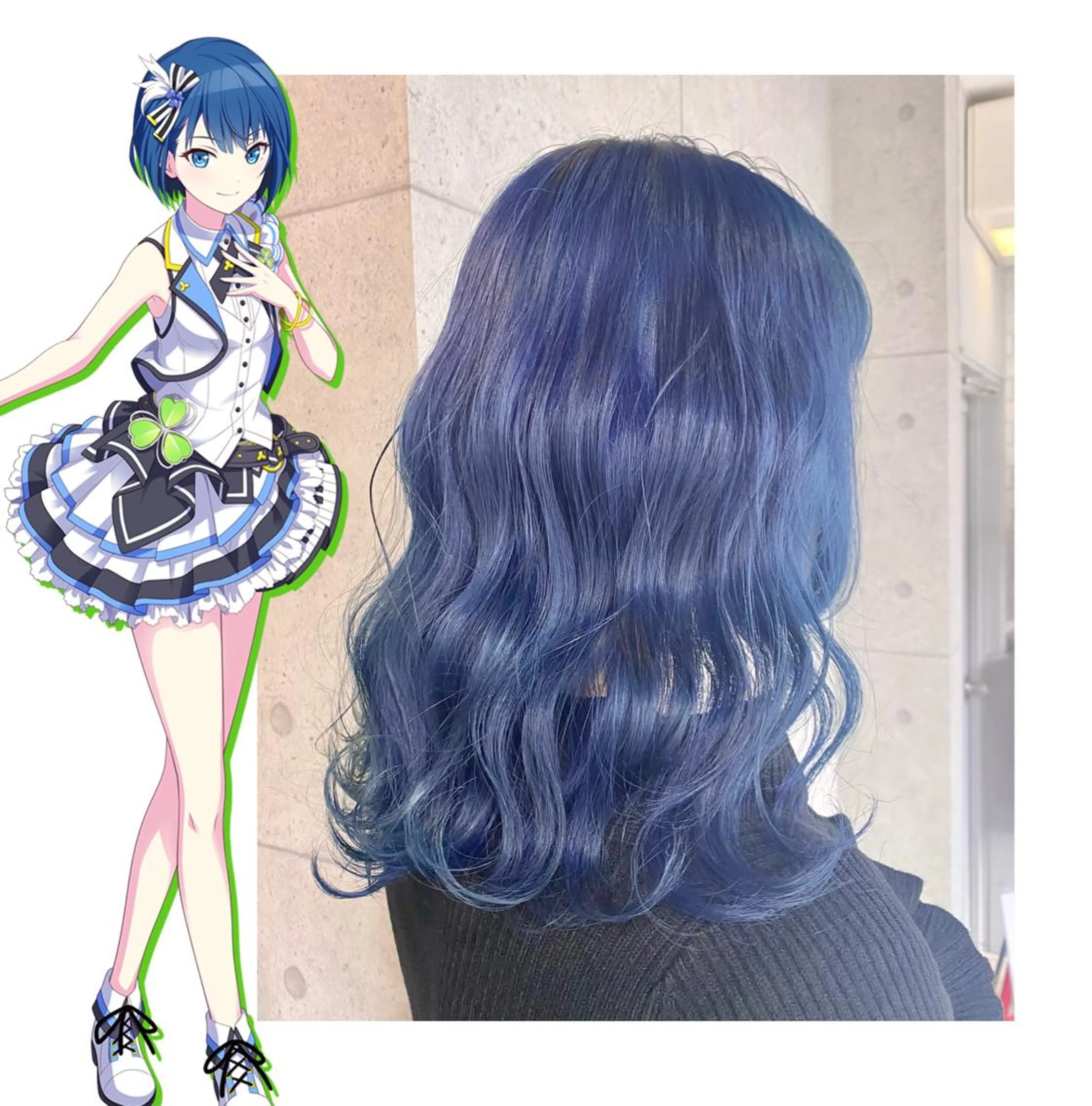 ミディアム カラー ブルーカラー ヘアカラー TSUNO🦖 派手髪/オタク美容師のヘアスタイル