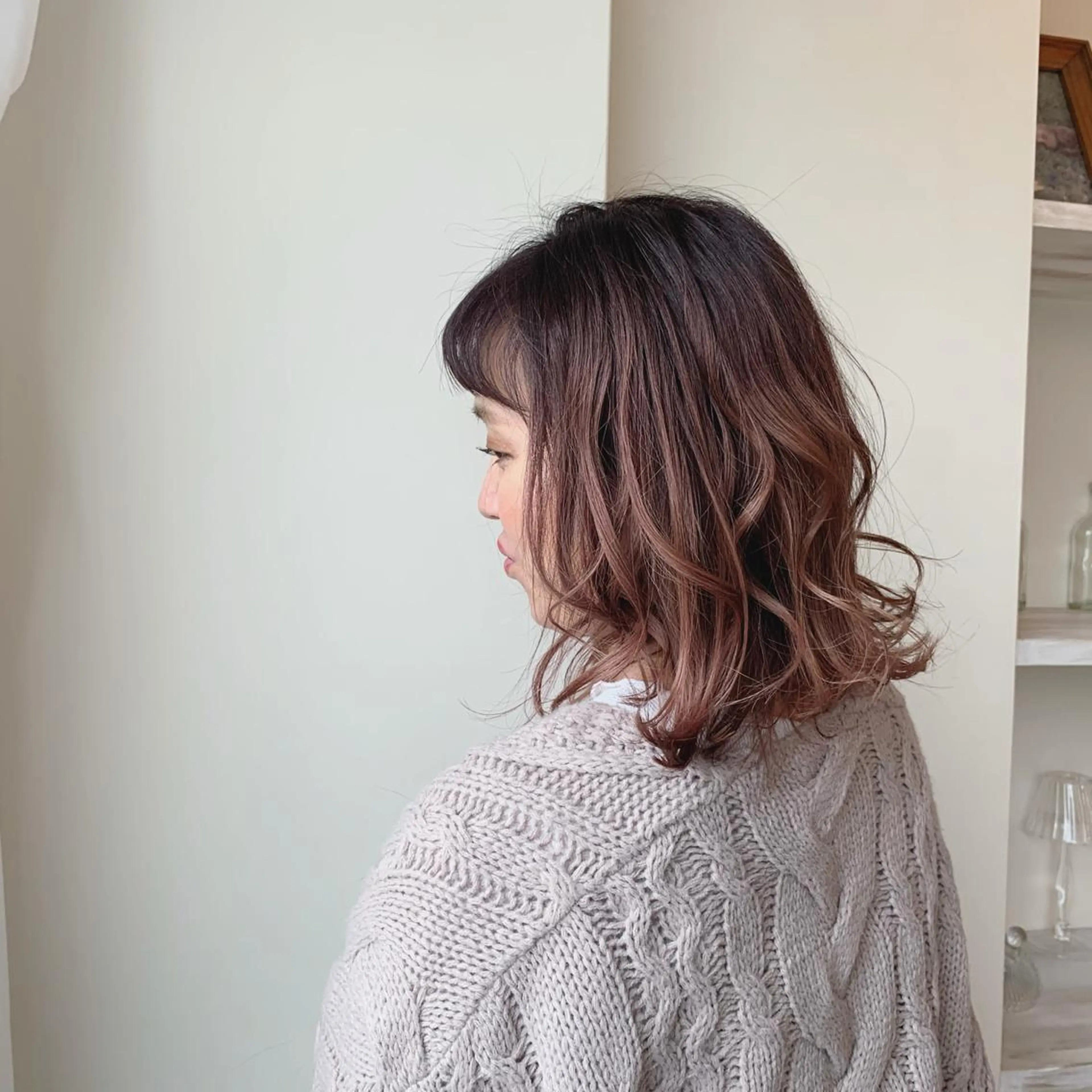 ミディアム ボブウルフ／ボブ Satsuki【名駅のヘアスタイル