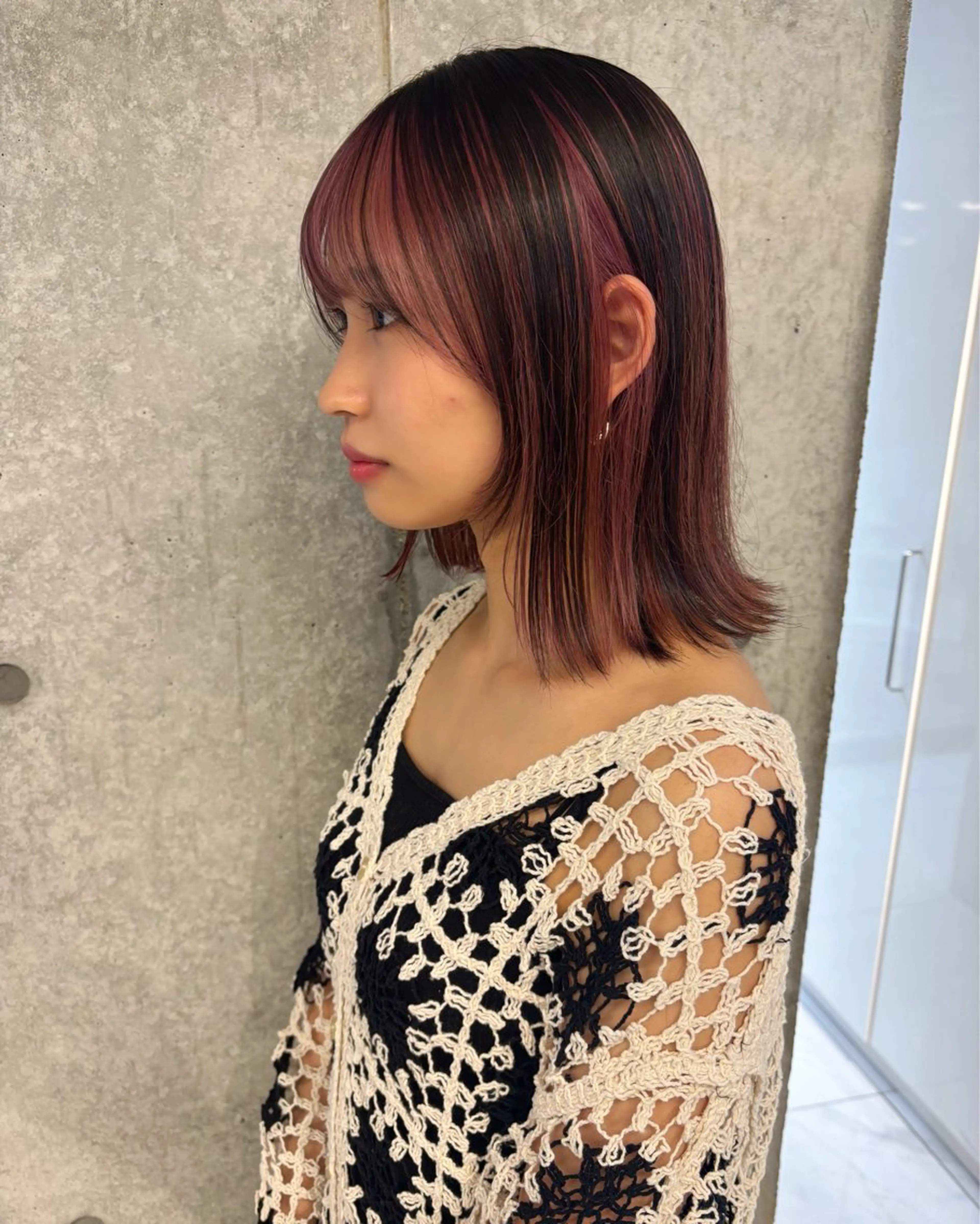 ミディアム カラー ブリーチ ピンクカラー ヘアカラー Miyu🎀レイヤー ／透明感カラー🪽のヘアスタイル