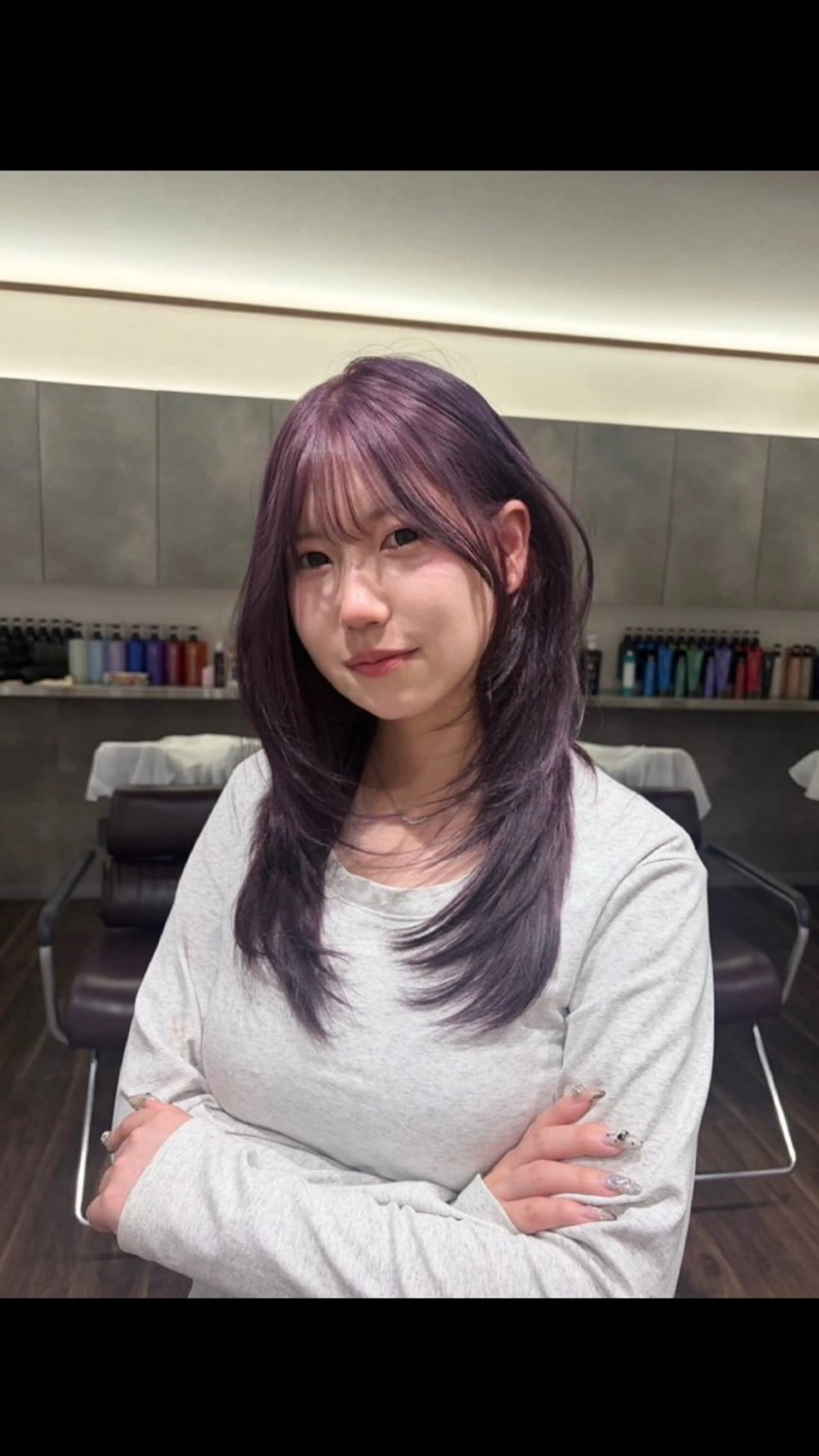 セミロング ハッシュカット カット レイヤー🩶🎀 ブリーチ/なるのヘアスタイル
