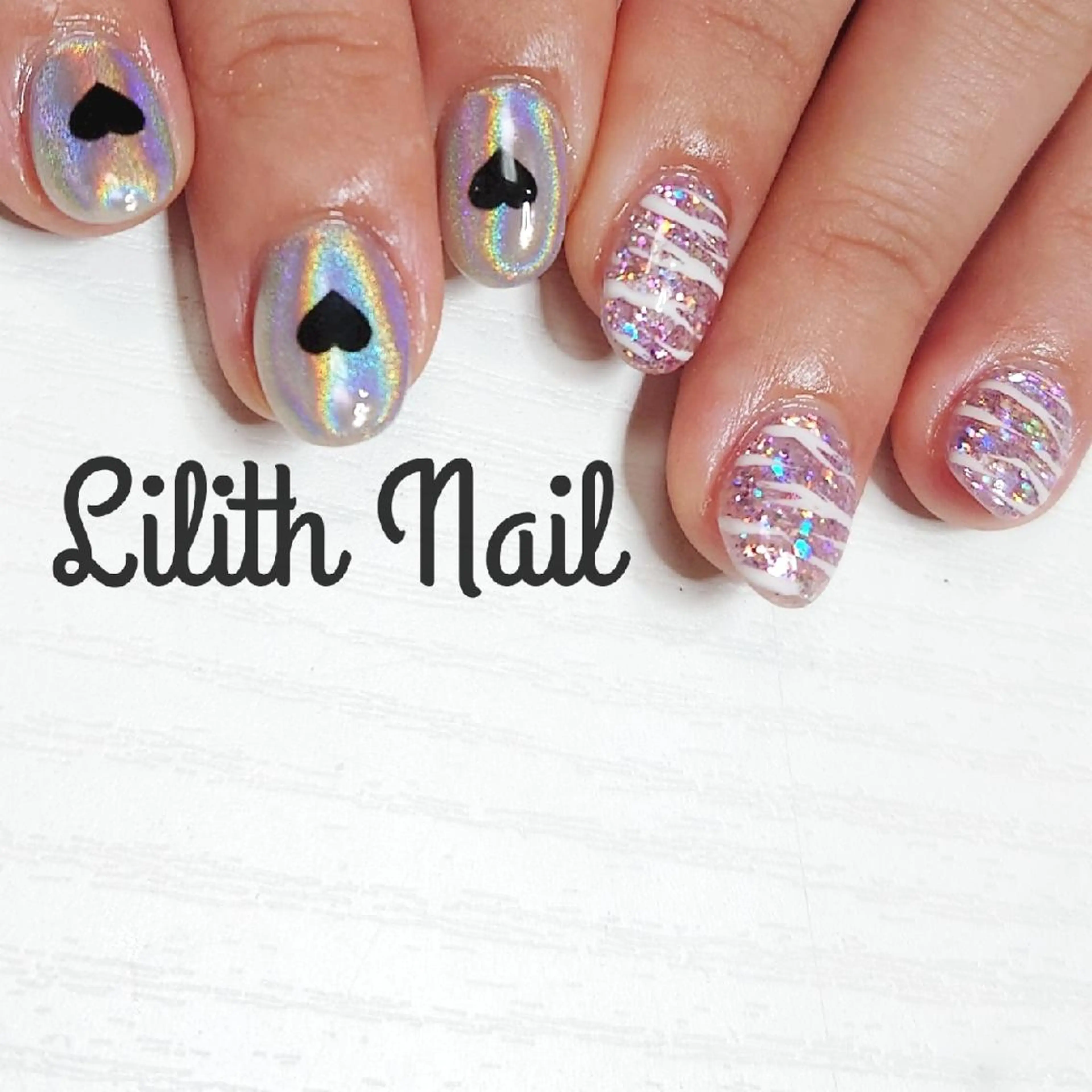 ネイル ラメ(グリッター) ハンドネイル Lilith Nailのネイルデザイン