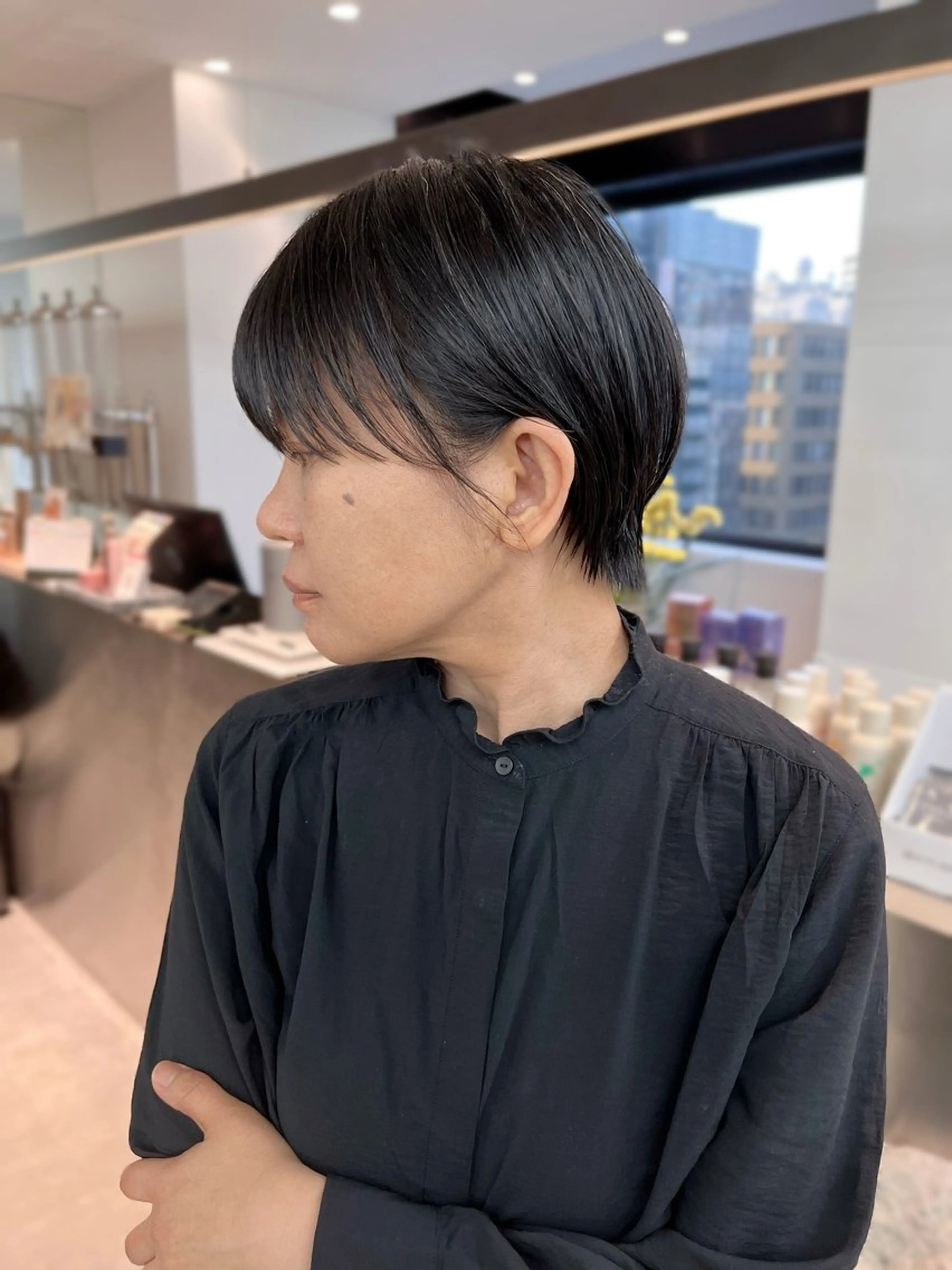 ショート 透明感カラー縮毛矯正 レイヤー/えいすけのヘアスタイル