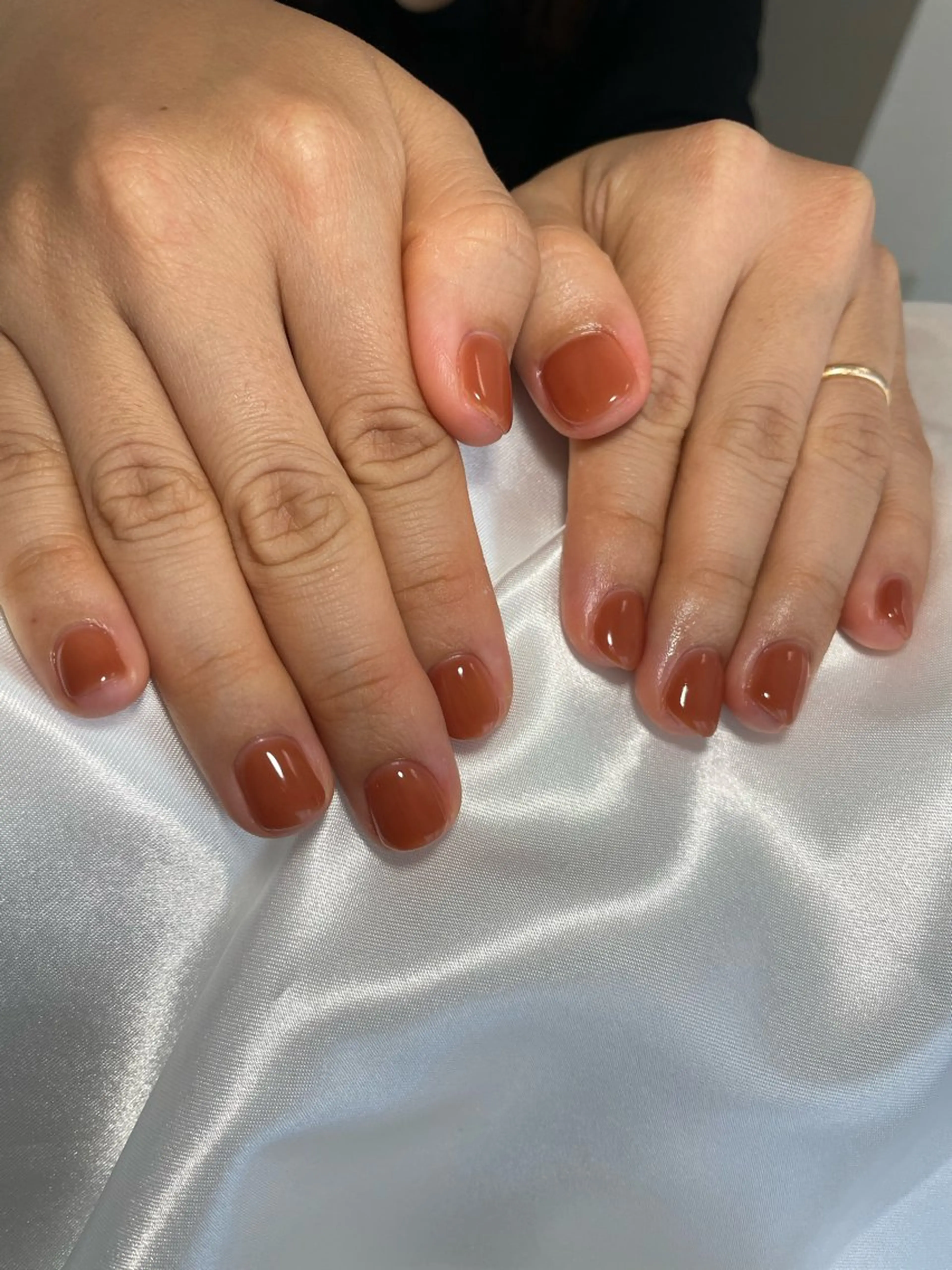 ネイル ブラウン ハンドネイル Mynail プライベートサロンのネイルデザイン