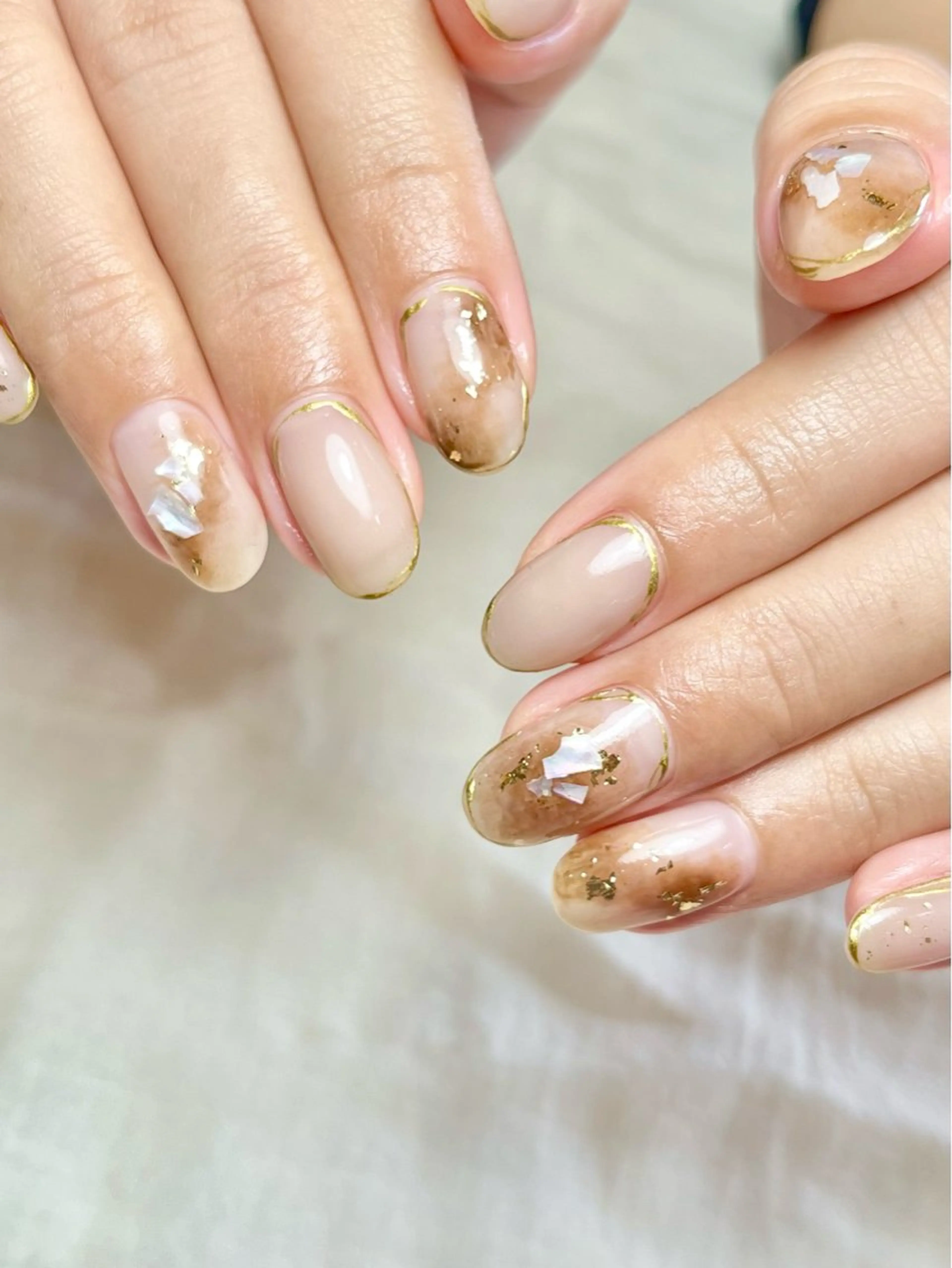 ネイル 持ち込み ニュアンスネイル Poche　Nail &Beautyのネイルデザイン