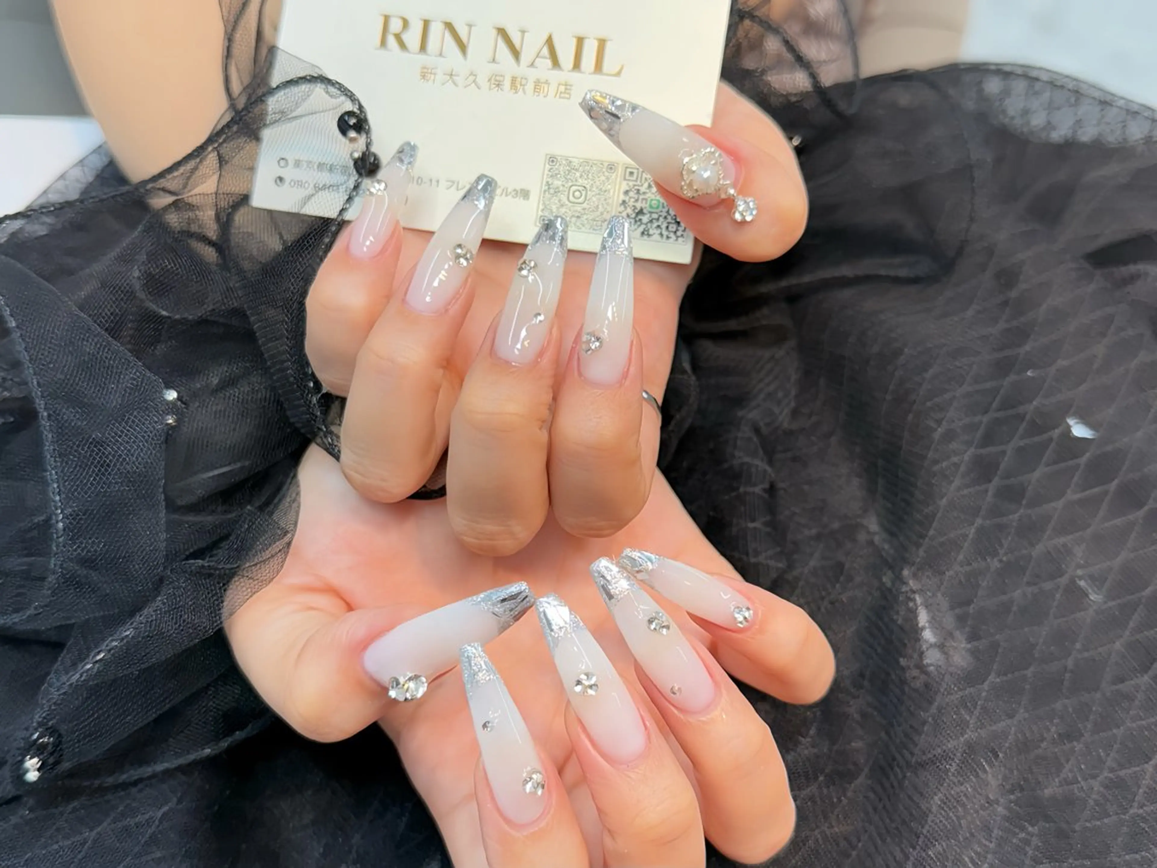 ネイル チークネイル ハート ホログラムネイル ミラーネイル ニュアンスネイル Rin Nail 新大久保店のネイルデザイン