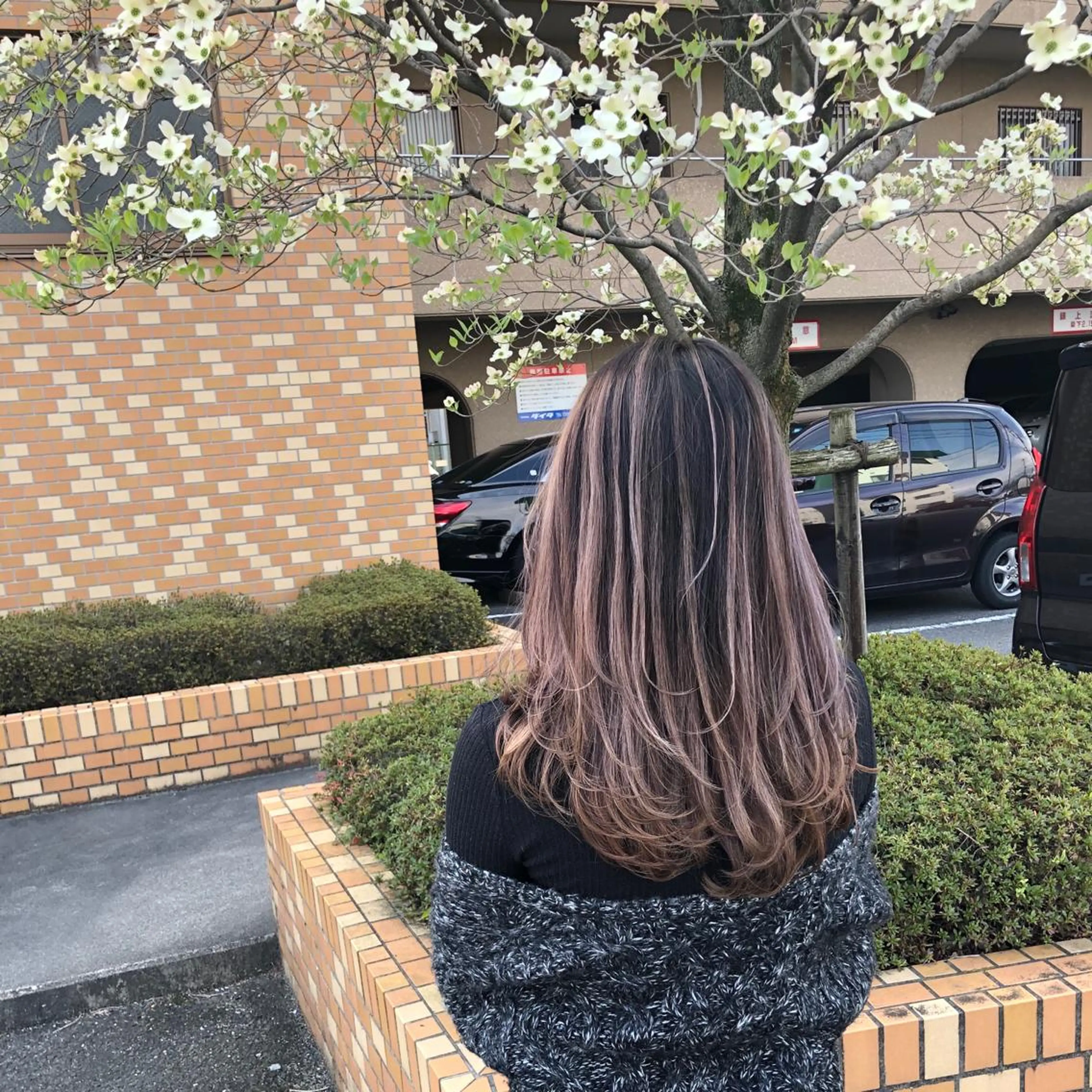 セミロング カラー ヘアアレンジ ショートボブ シールエクステ バレイヤージュ デザインカラー ハイライトカラー カット ヘアカラー トリートメント アンドウ ユウ/ レイヤーカット/韓国のヘアスタイル