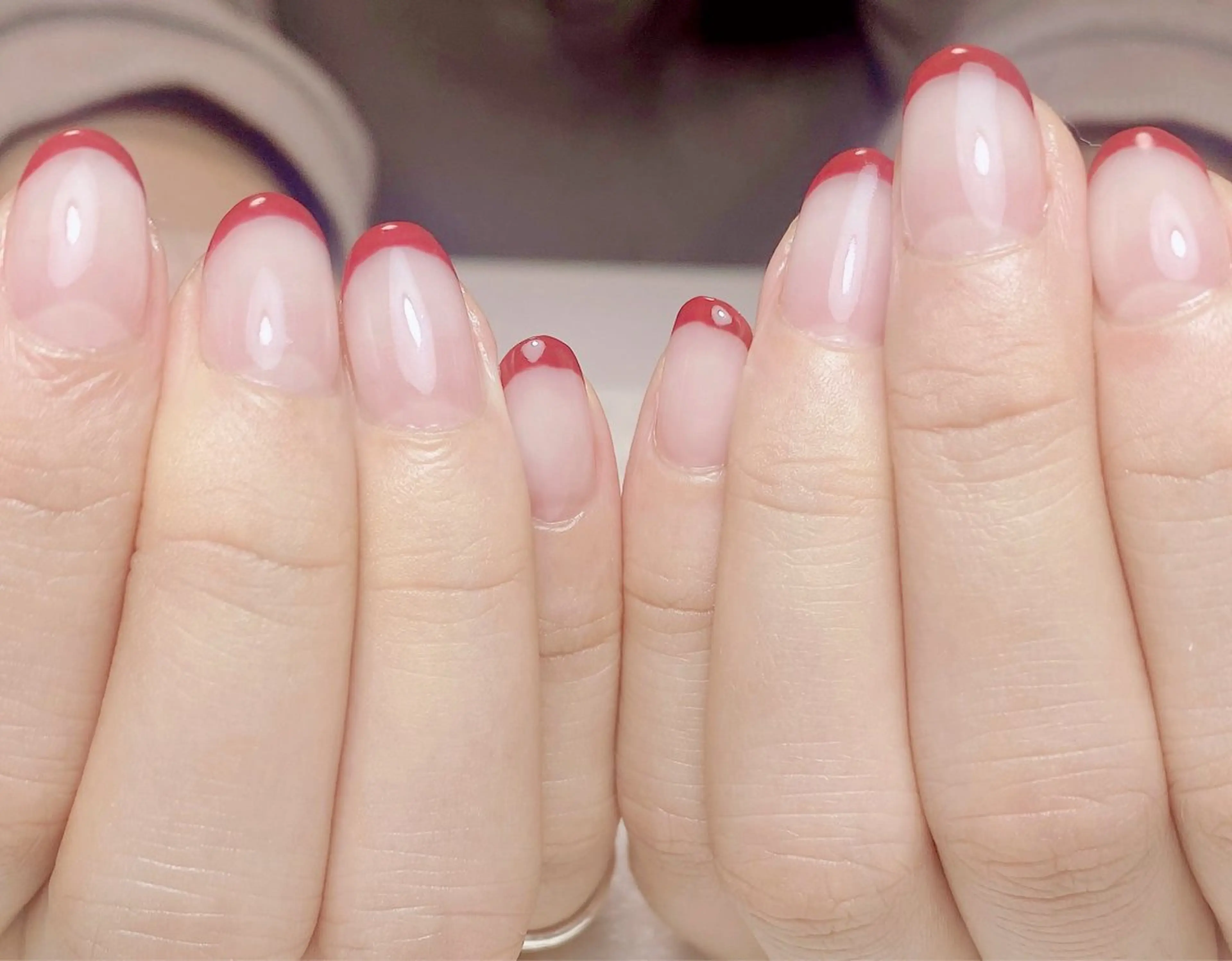 ネイル ボルドー フレンチネイル ハンドネイル Nail Salon K 🧸美爪育成のネイルデザイン