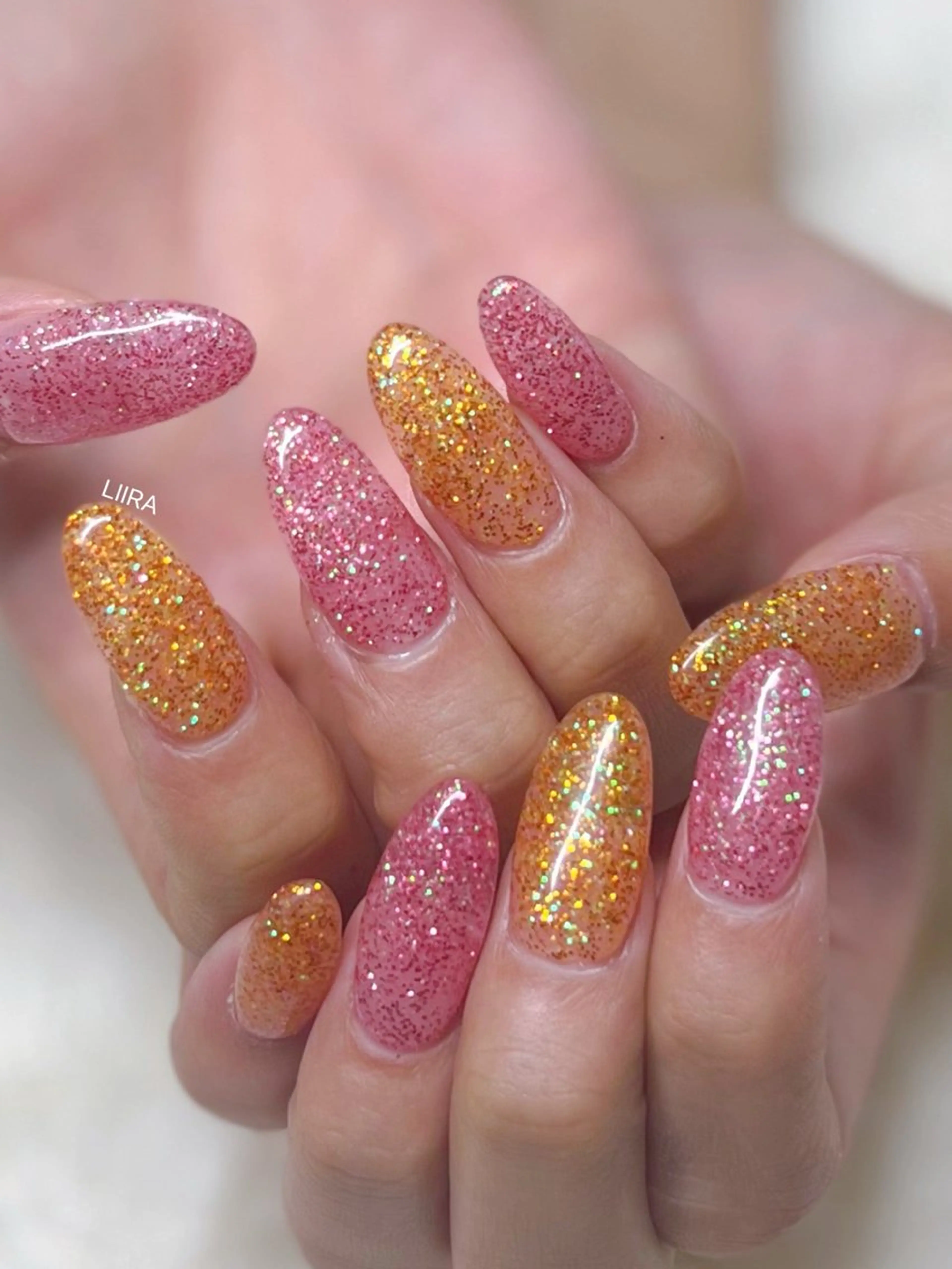 ネイル ラメ(グリッター) スカルプネイル LIIRA(西船)/ やまださおりのマツエク・マツパデザイン