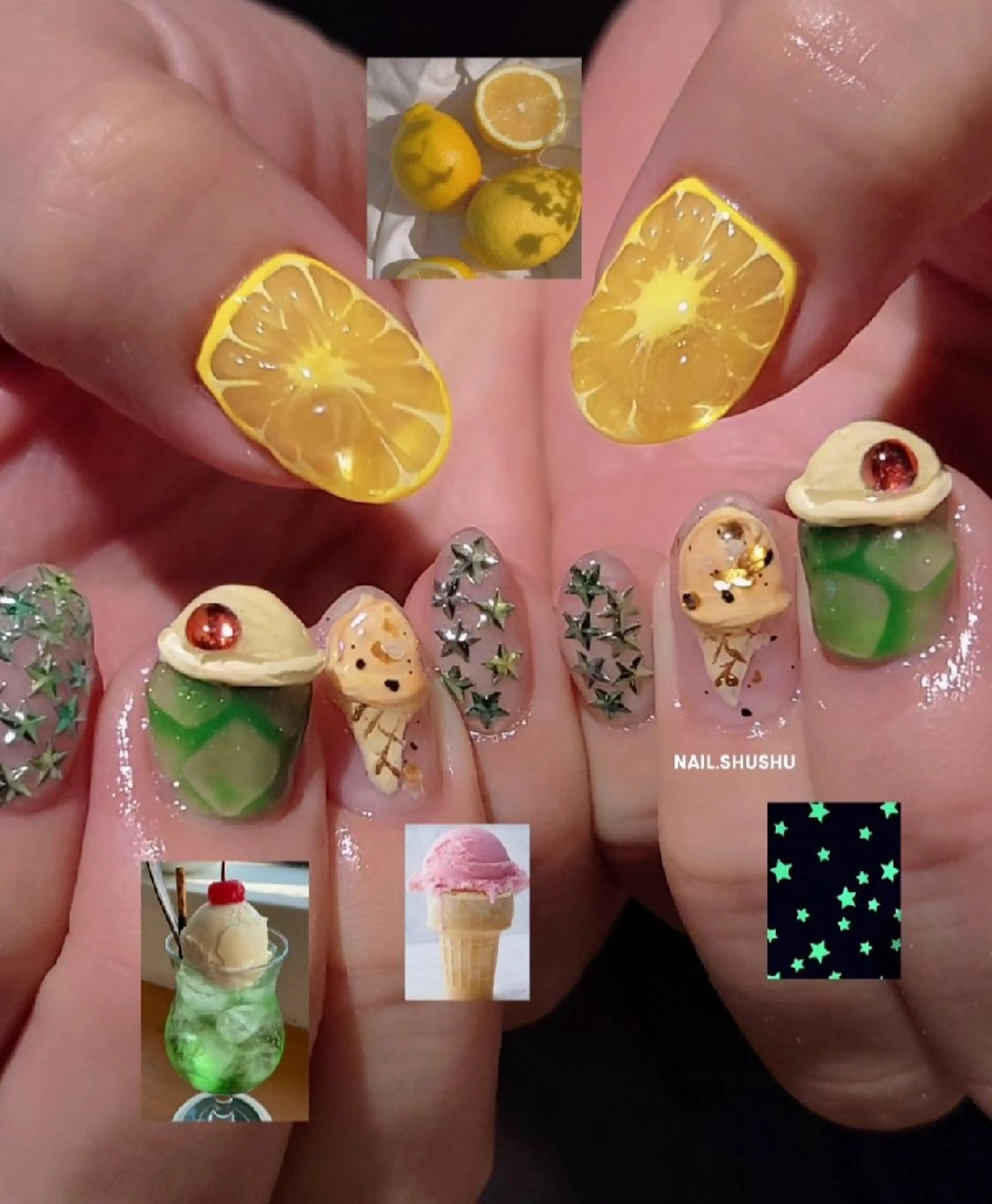 ネイル ハンドネイル 3dパーツ/流行り 👧shushu❤️のネイルデザイン