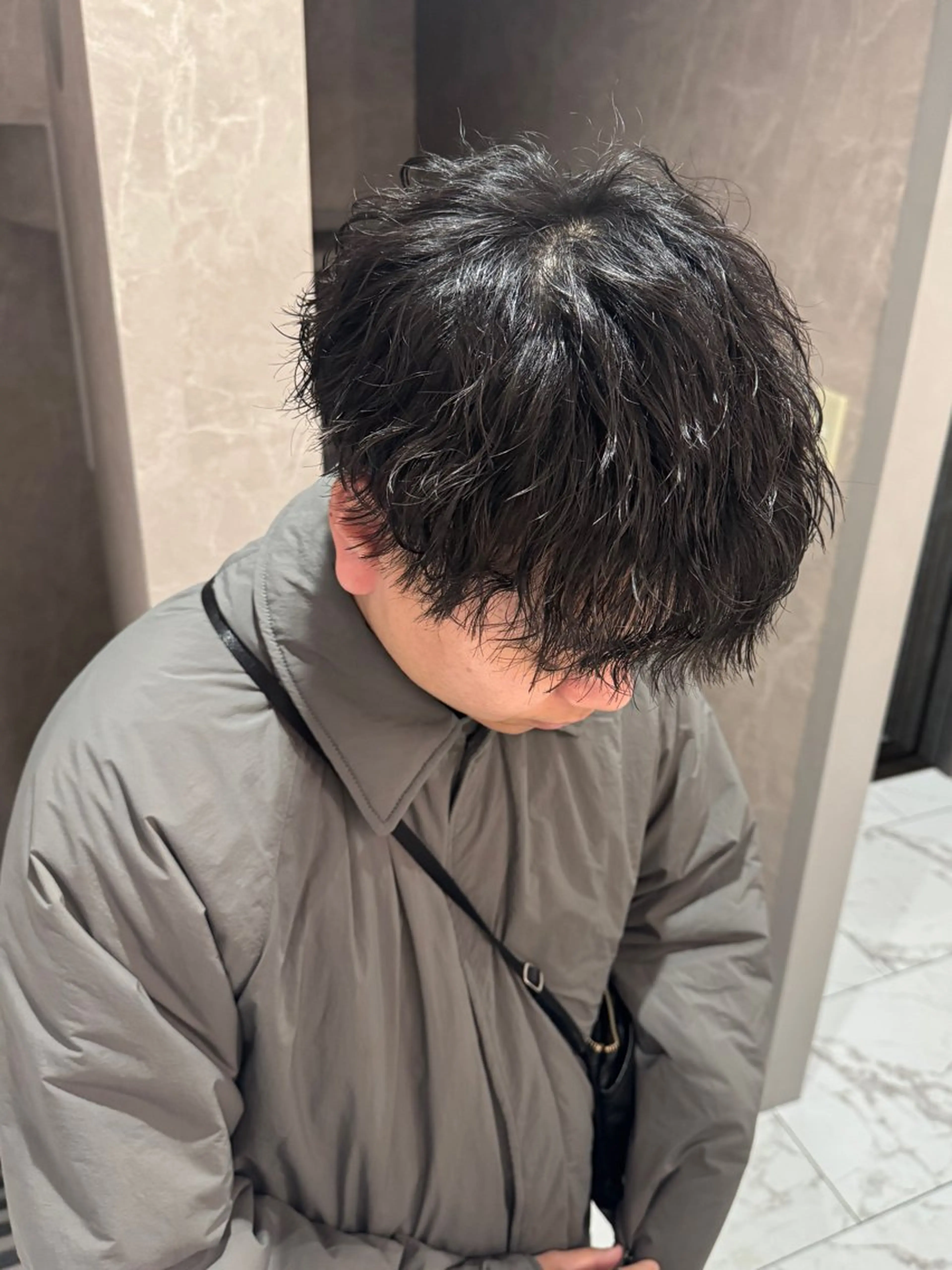 メンズ カット パーマ ボブレイヤー/ 今城愛友花のヘアスタイル