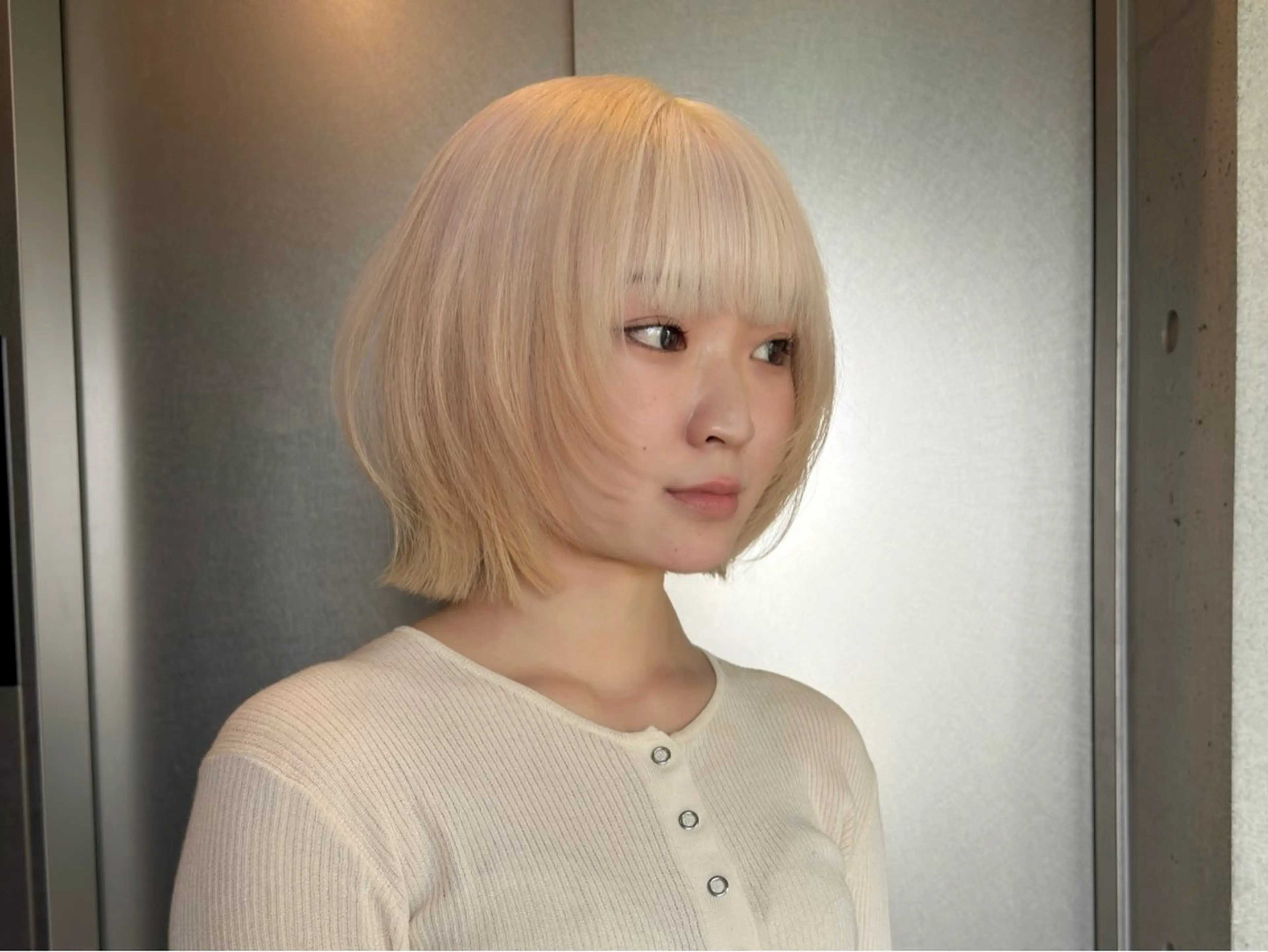 セミロング カラー カット ヘアカラー トリートメント 柔め透明感血色カラー 暖色/レイヤー/ゆいのヘアスタイル