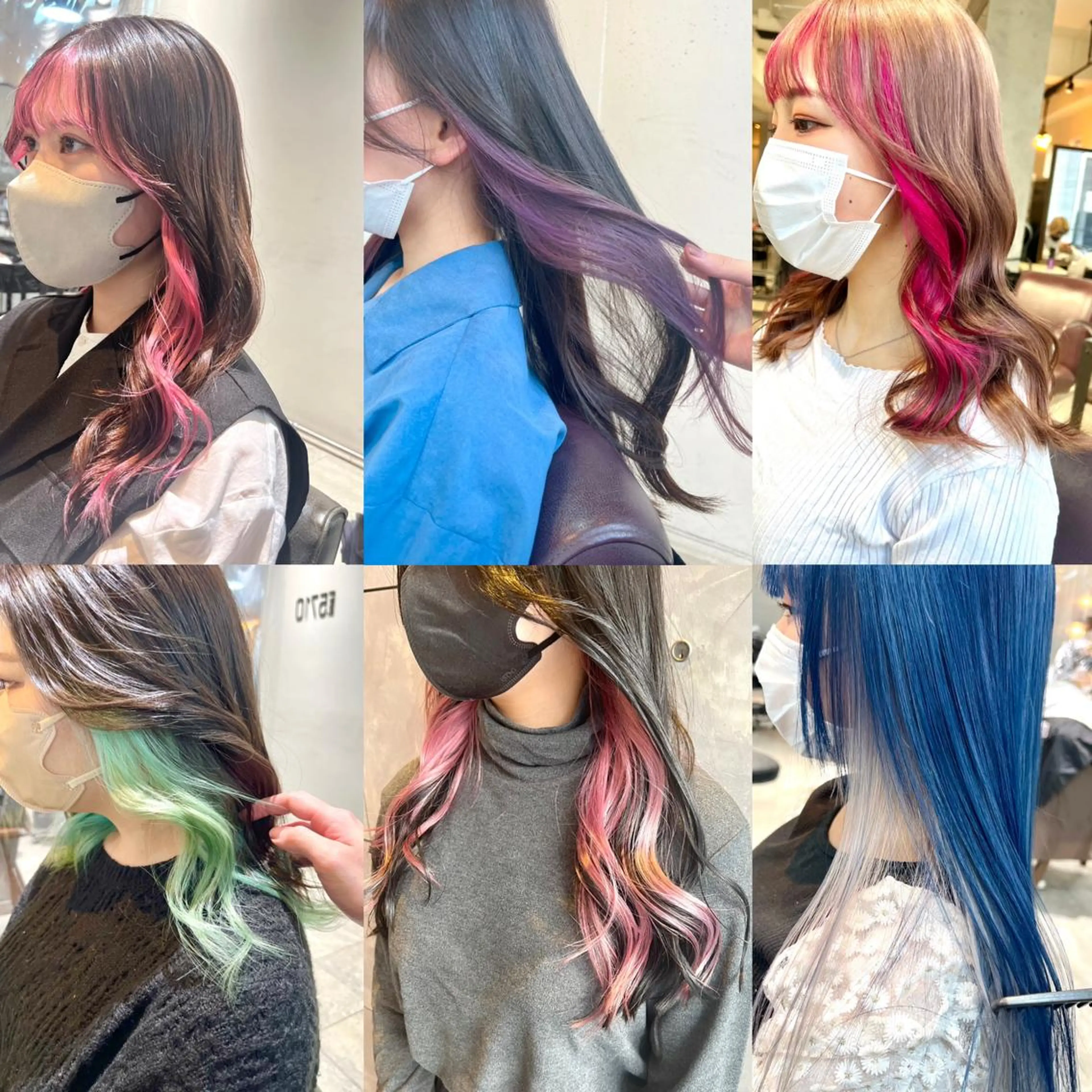 セミロング カラー ヘアアレンジ ヘアカラー トリートメント ヘッドスパ ヘアセット 🌈インナーカラー ‘ショウマ’🌈のヘアスタイル