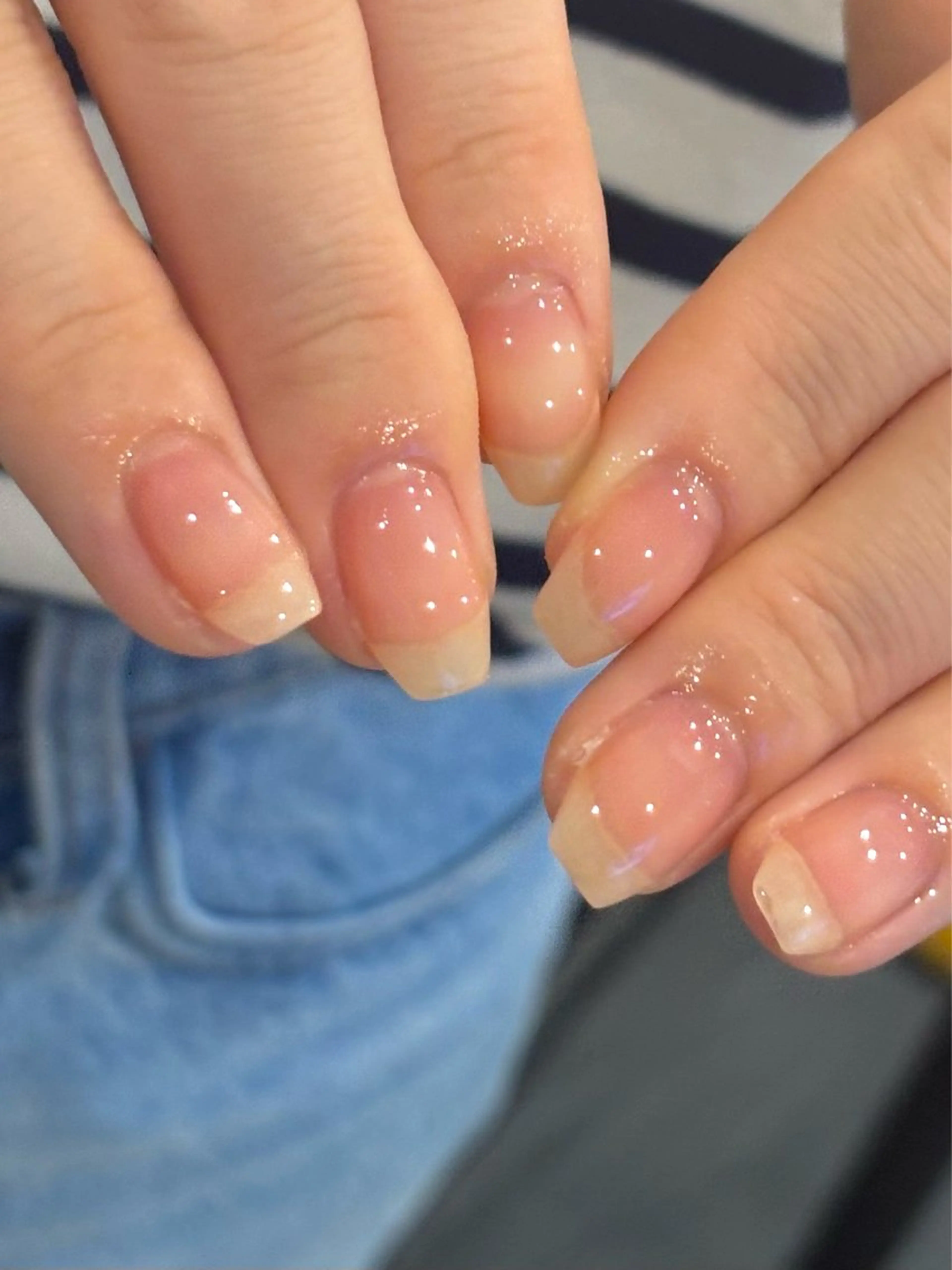 ネイル ジェルネイル オフィスネイル パラジェル ピンク 本町🤍ちゅるん 自爪育成✨🤍のネイルデザイン