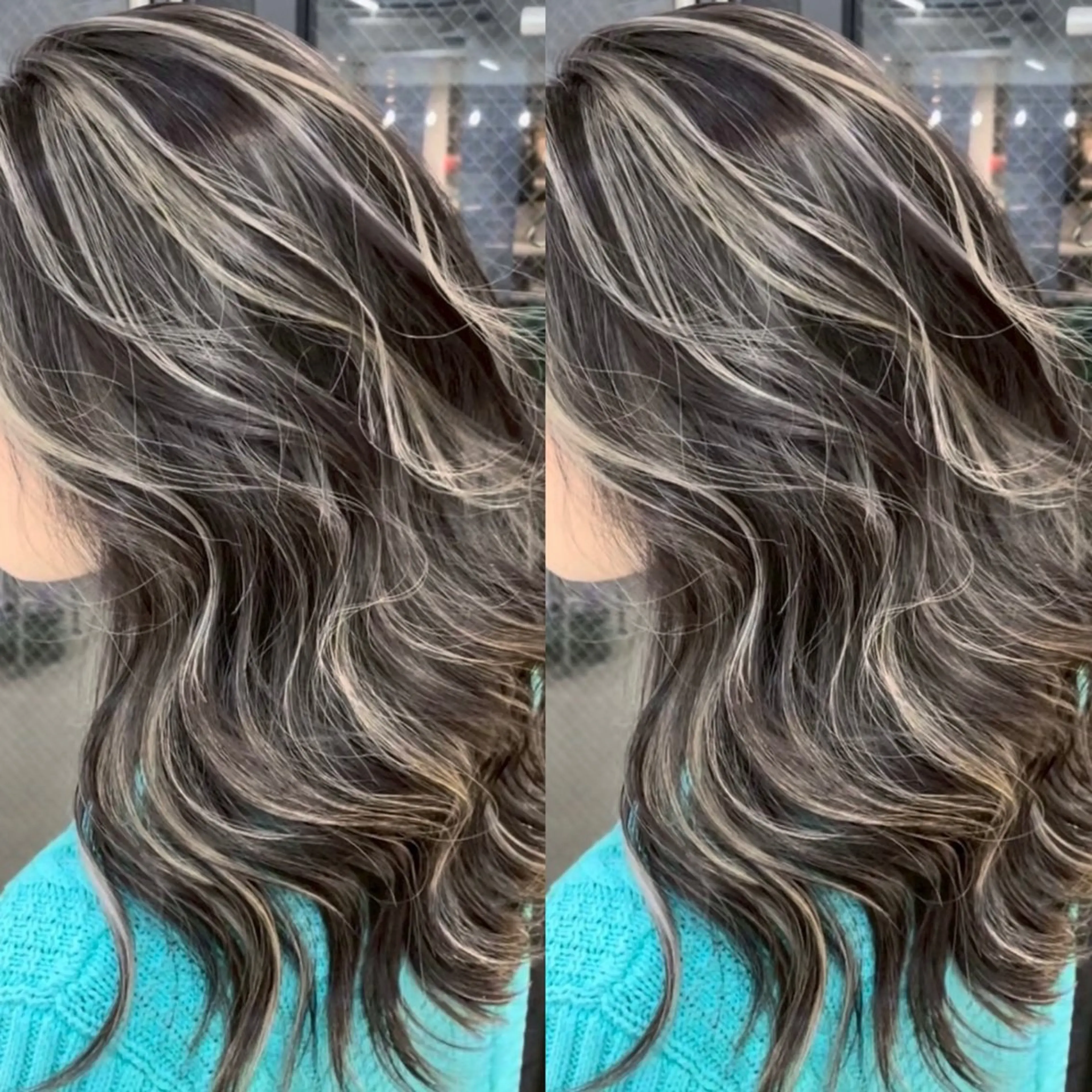 ロング カラー ハイライトカラー ハイライト カット ヘアカラー トリートメント 表参道/ハイライト バレイヤージュのヘアスタイル