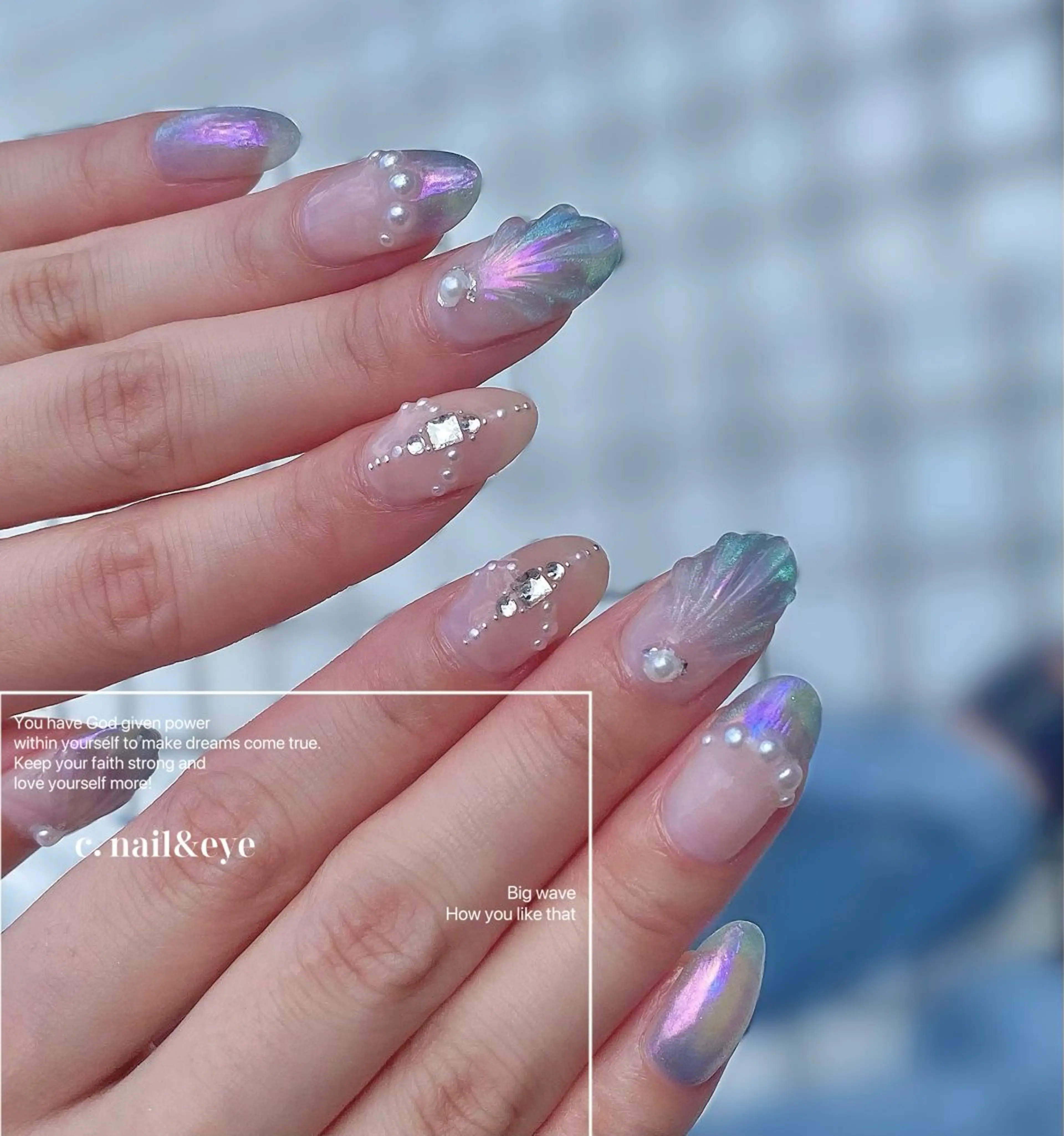 ネイル フットネイル フレンチネイル 氷ネイル・うるうるネイル マグネットネイル ミラーネイル C.Nail &Eye筑紫駅のネイルデザイン